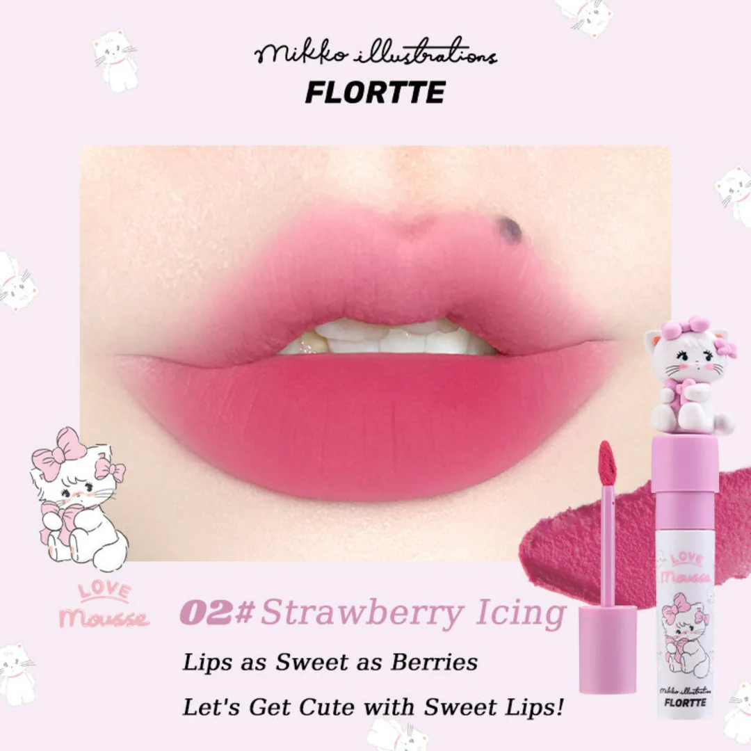 Flortte × Mikko Rua Rua Illustrations Matte Lip Cream