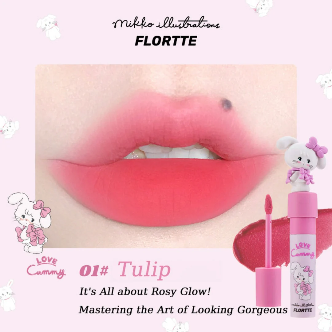 Flortte × Mikko Rua Rua Illustrations Matte Lip Cream