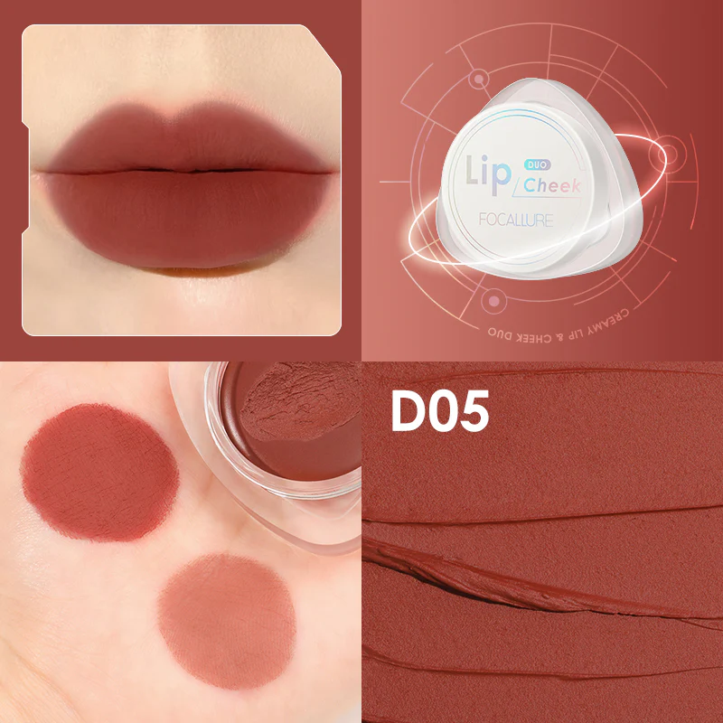 Focallure Lip & Cheek Duo,Lip Clay 3.0