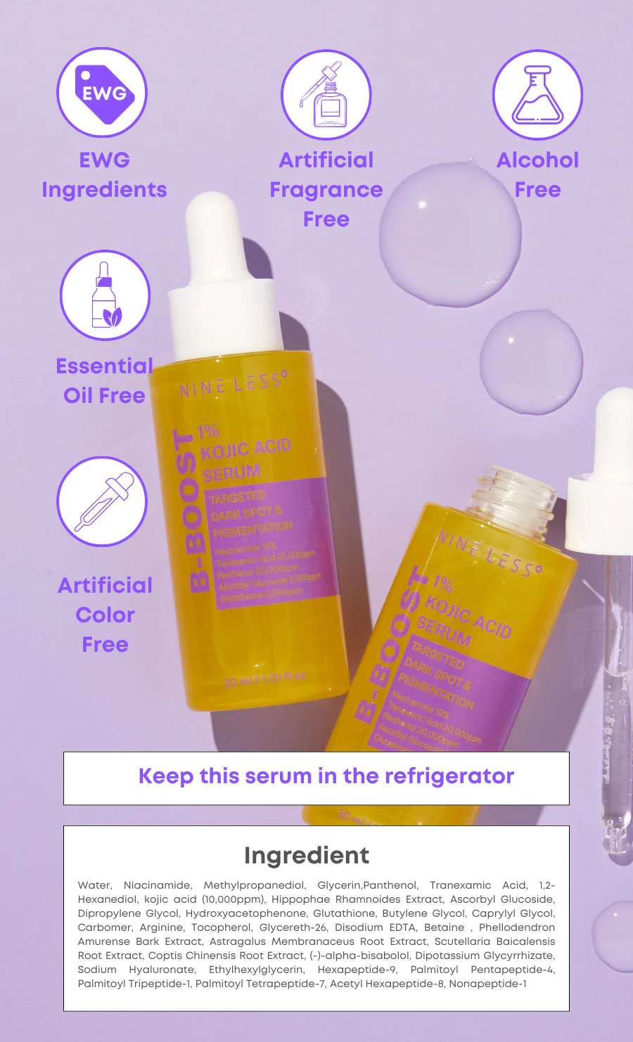 Nineless B-Boost 1% Kojic Acid Serum 30m
