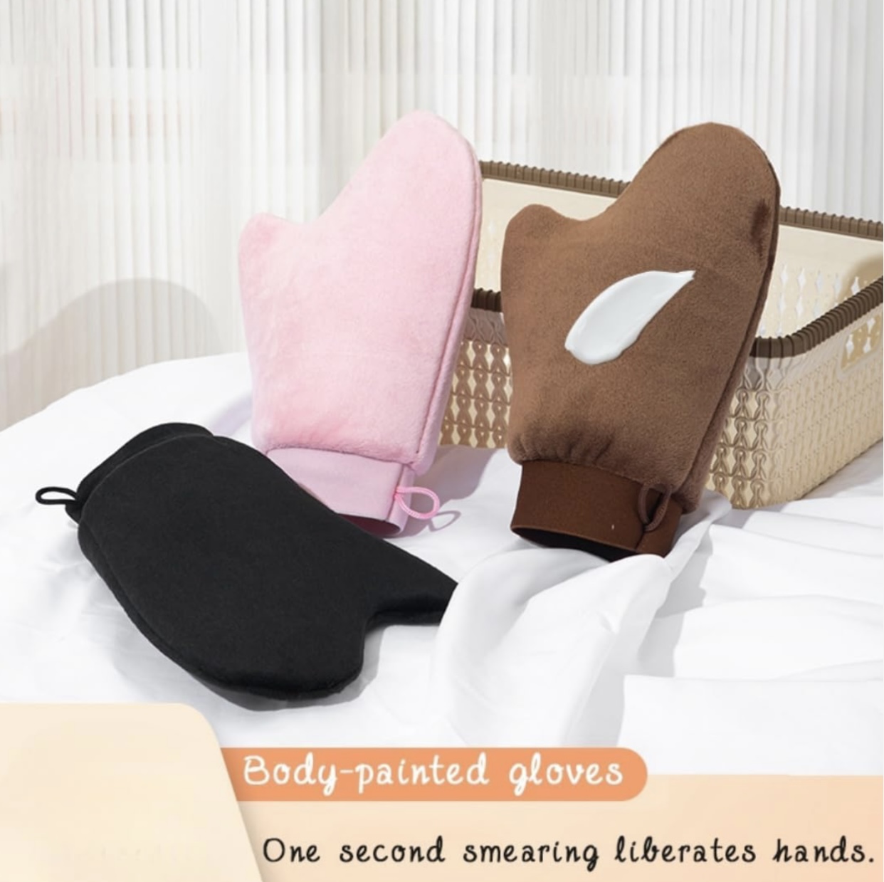 Glove for Sunless Tanning Beauty Tool (Brown & Pink)