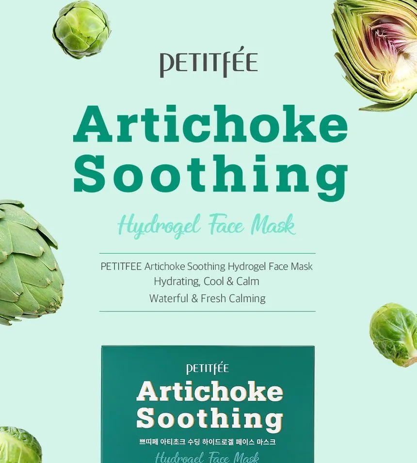 Petitfee Artichoke Soothing, Hydrogel Beauty Face Mask 32g 5ea