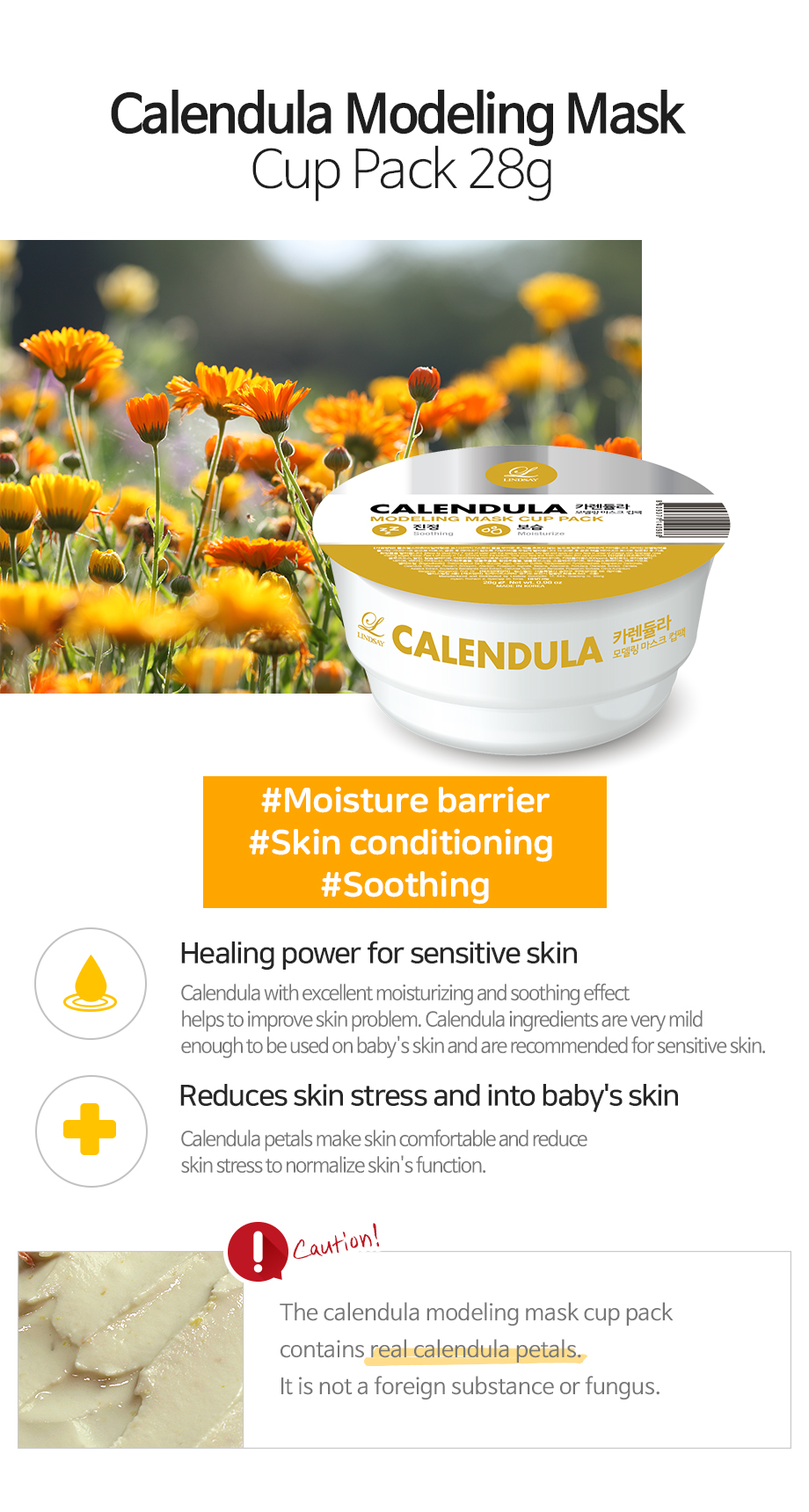 LINDSAY Calendula Modeling Mask Cup Pack 28g