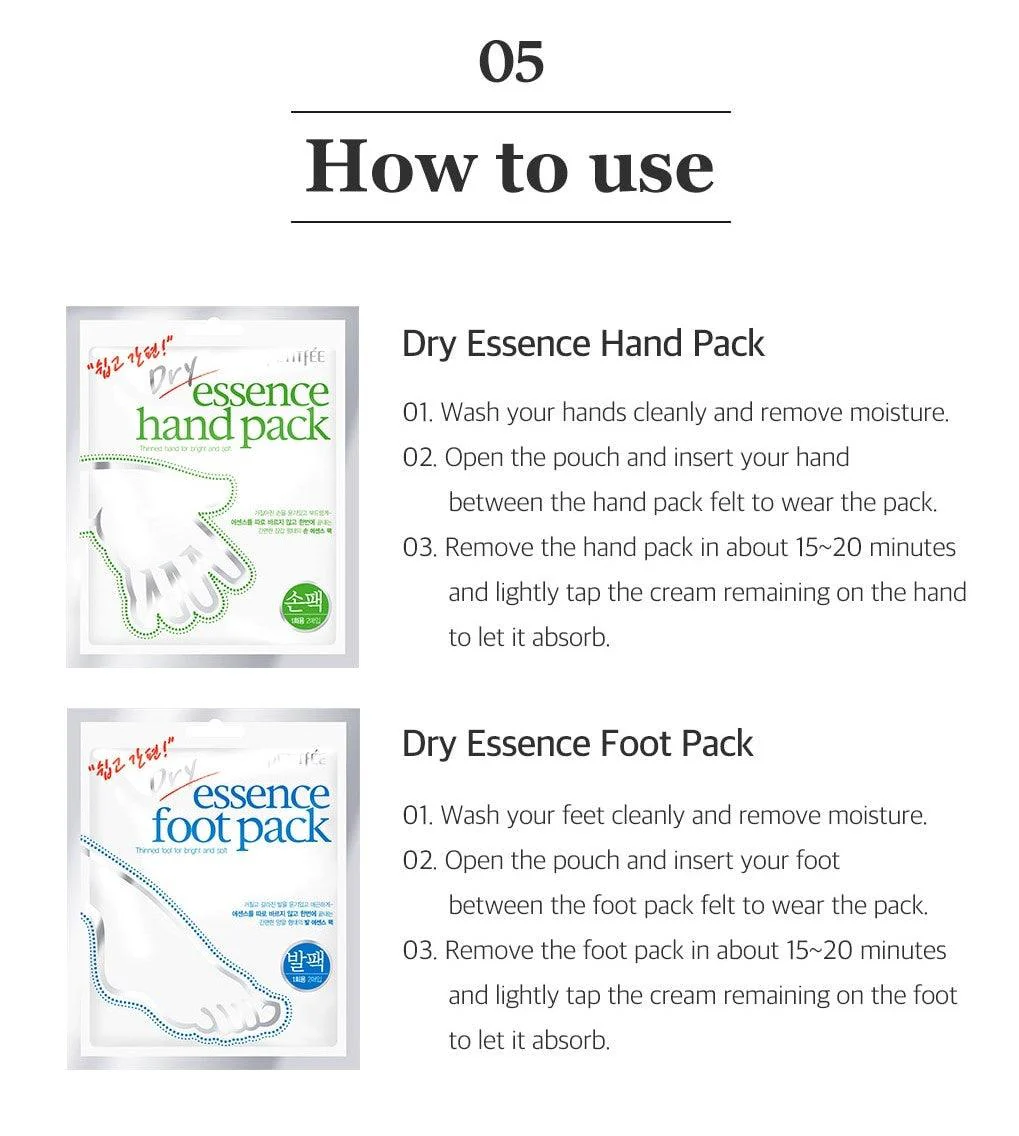 Petitfee Dry Essence Foot Mask 1pack 2 pcs