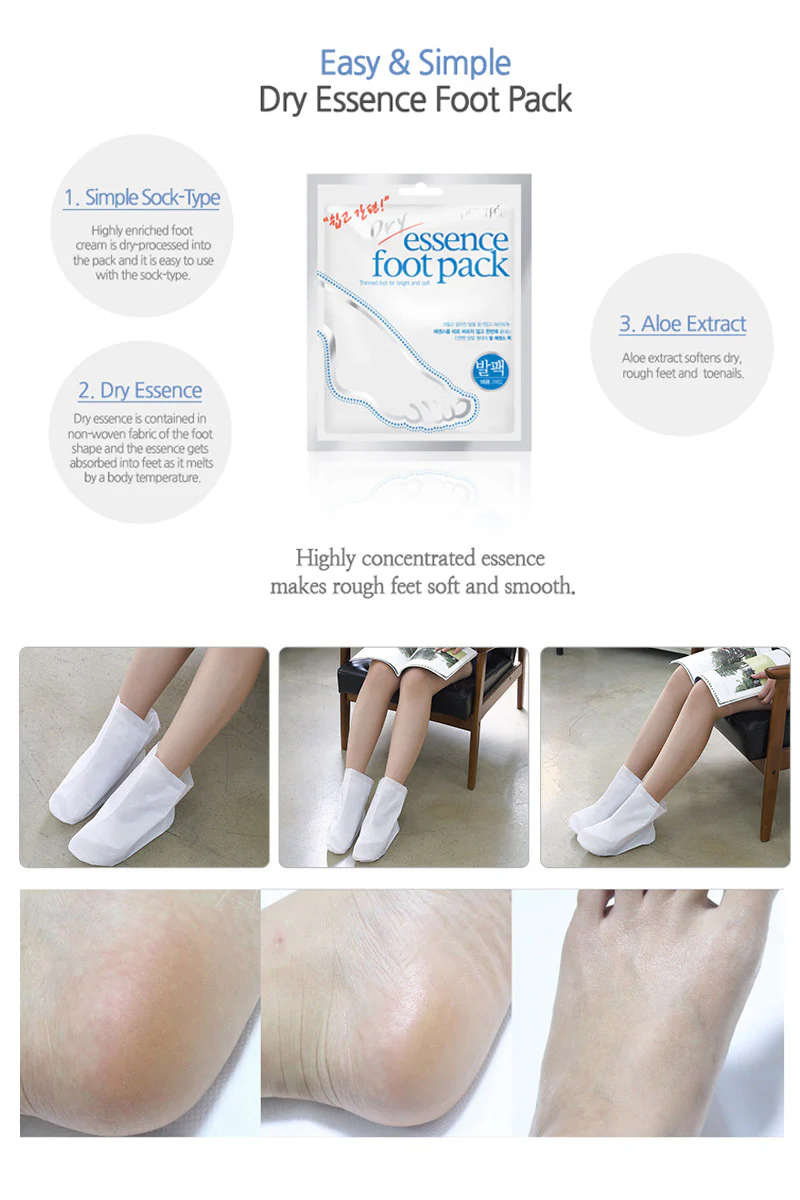 Petitfee Dry Essence Foot Mask 1pack 2 pcs