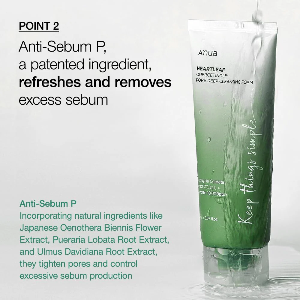 Anua Heartleaf Quercetinol Pore Deep cleansing foam 150ml/5.07 fl.oz