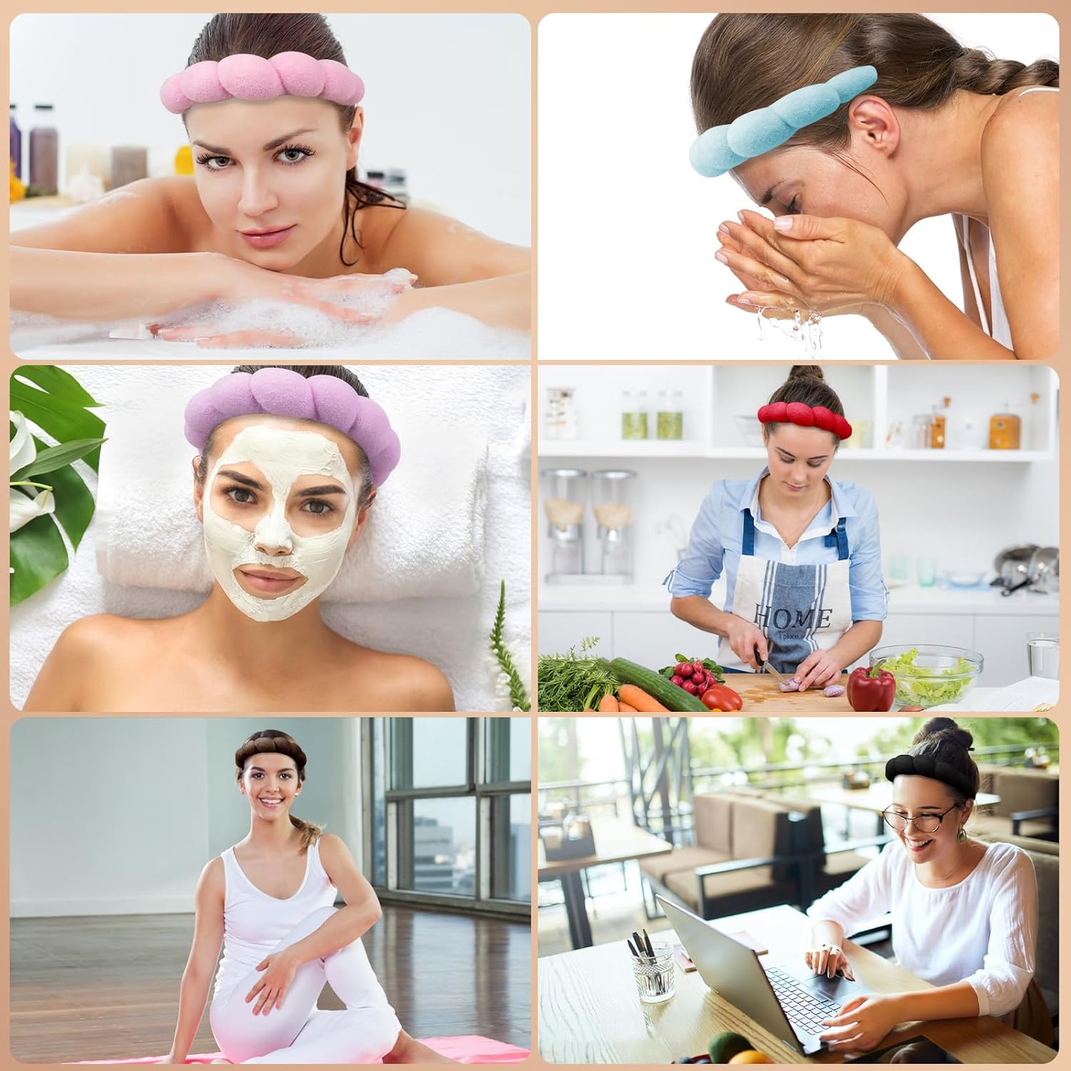 Wrist Strap + Spa Headband + Makeup Hairband