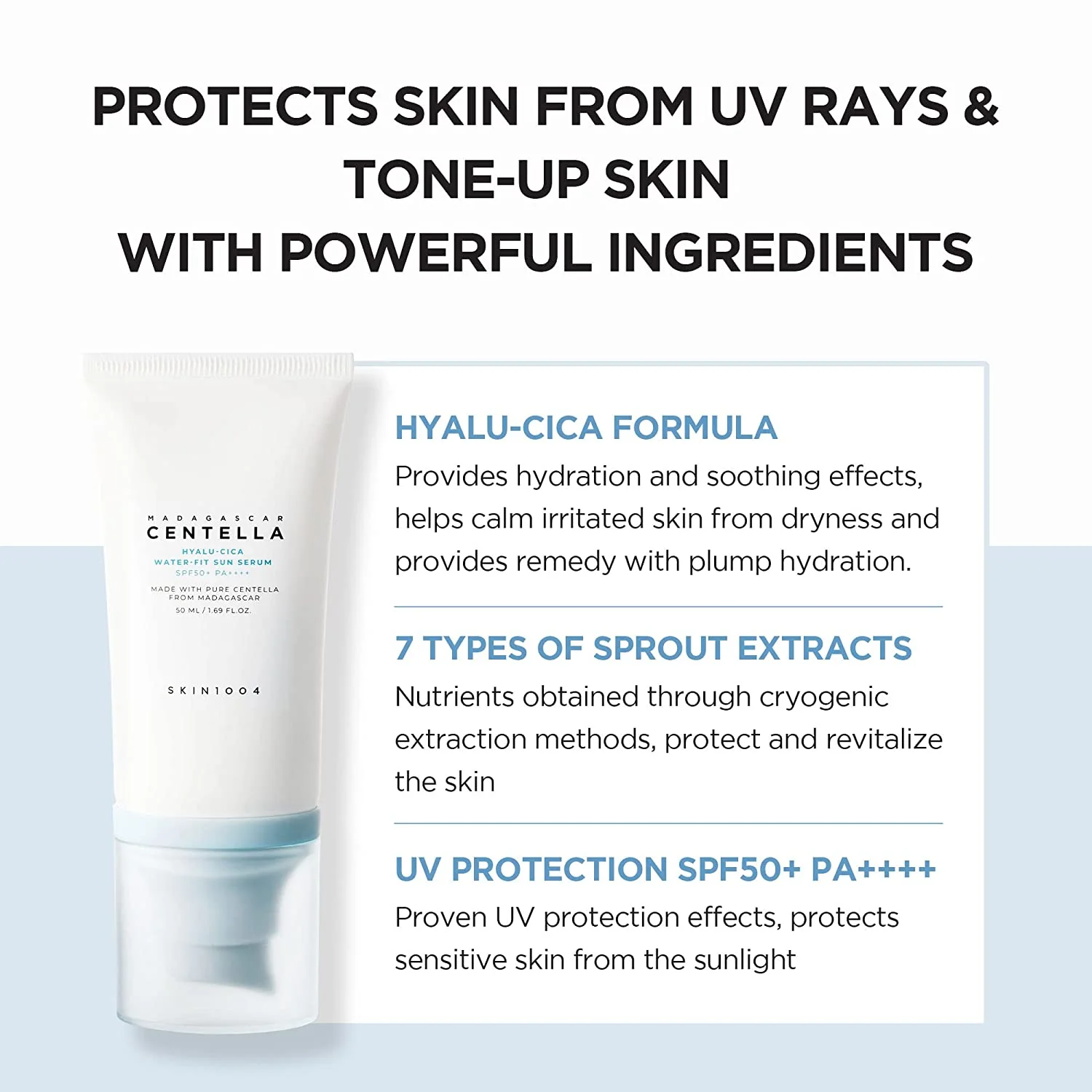 SKIN1004 Hyalu-Cica Water-Fit Sun Serum 50ml