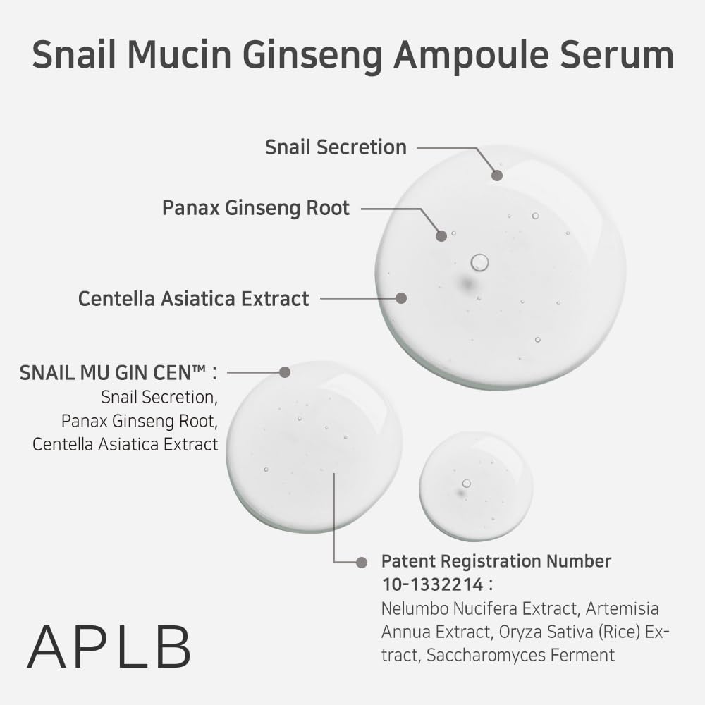 APLB Snail Mucin Ginseng Ampoule Serum