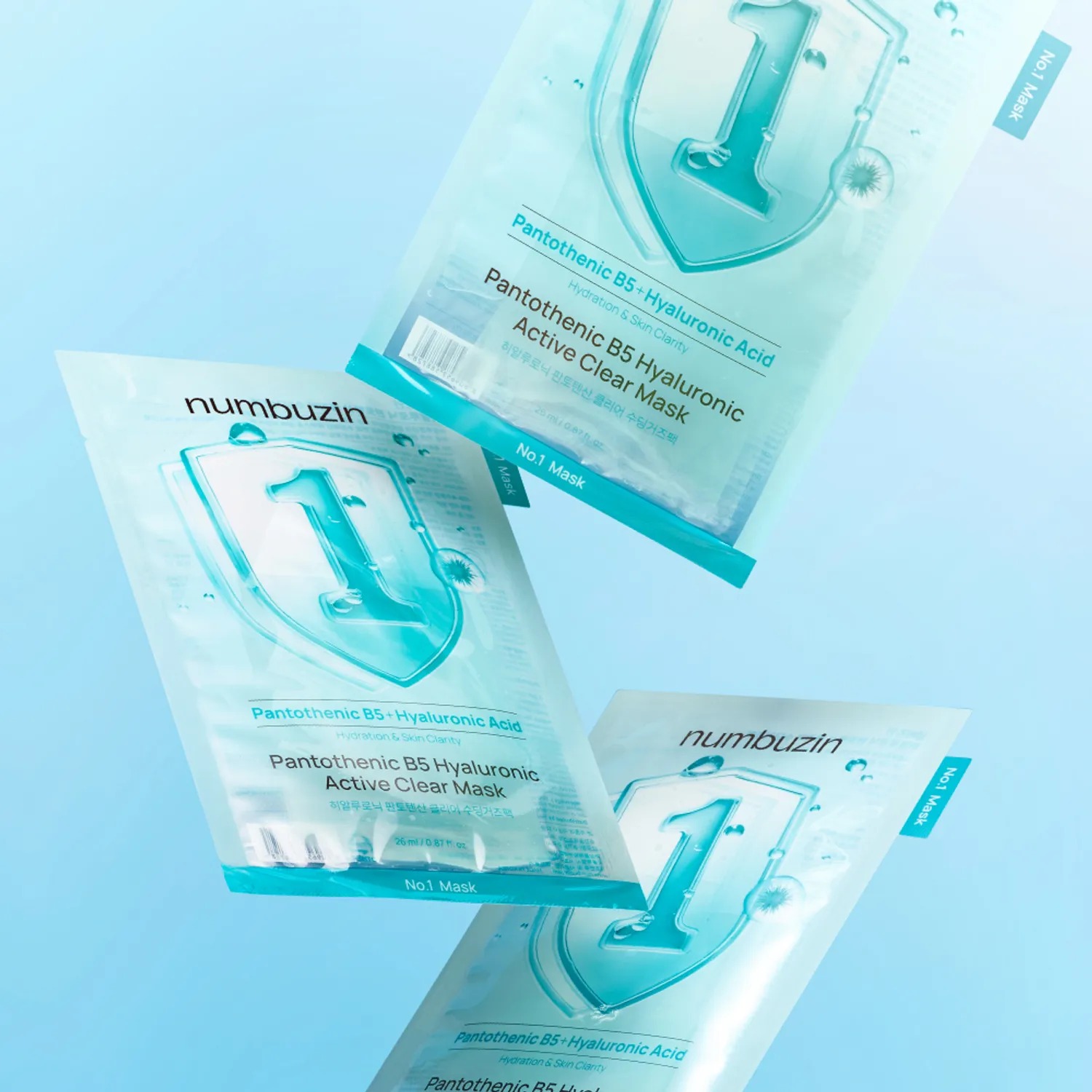 Numbuzin No.1 Panthenol BS Hyaluronic Active Clear Mask 4EA