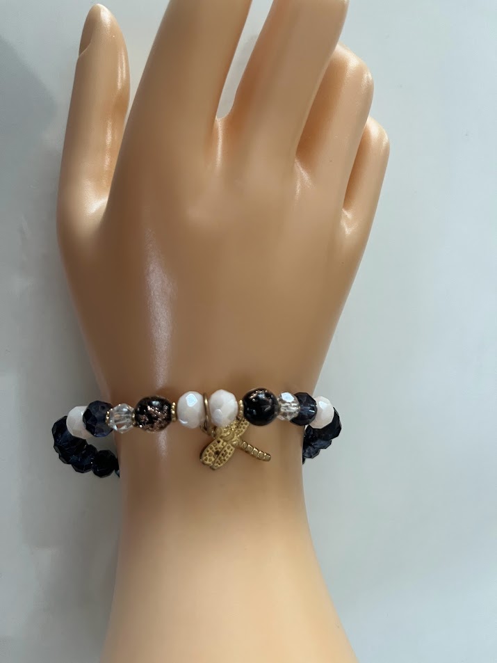 BRACELET FEMME BLEU MARINE ET BLANC