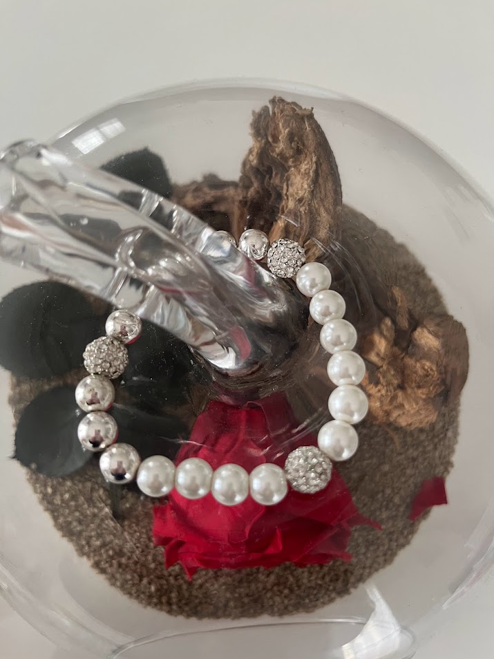 BRACELET FEMME BLANC ET ARGENTÉ