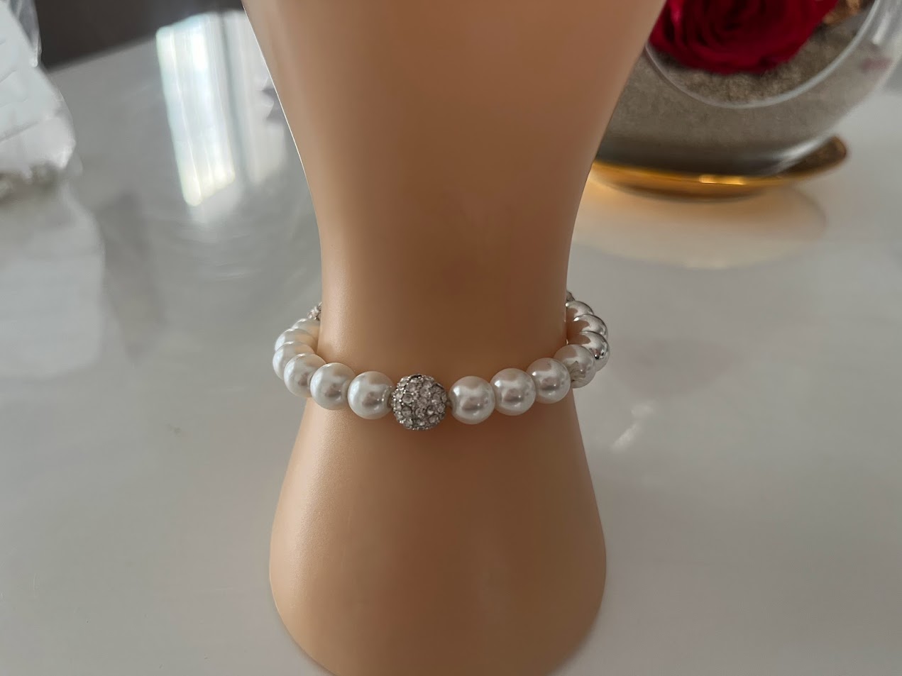 BRACELET FEMME BLANC ET ARGENTÉ