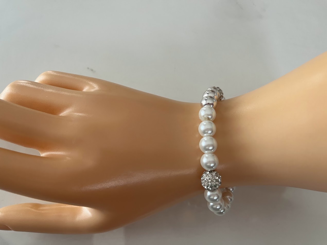 BRACELET FEMME BLANC ET ARGENTÉ