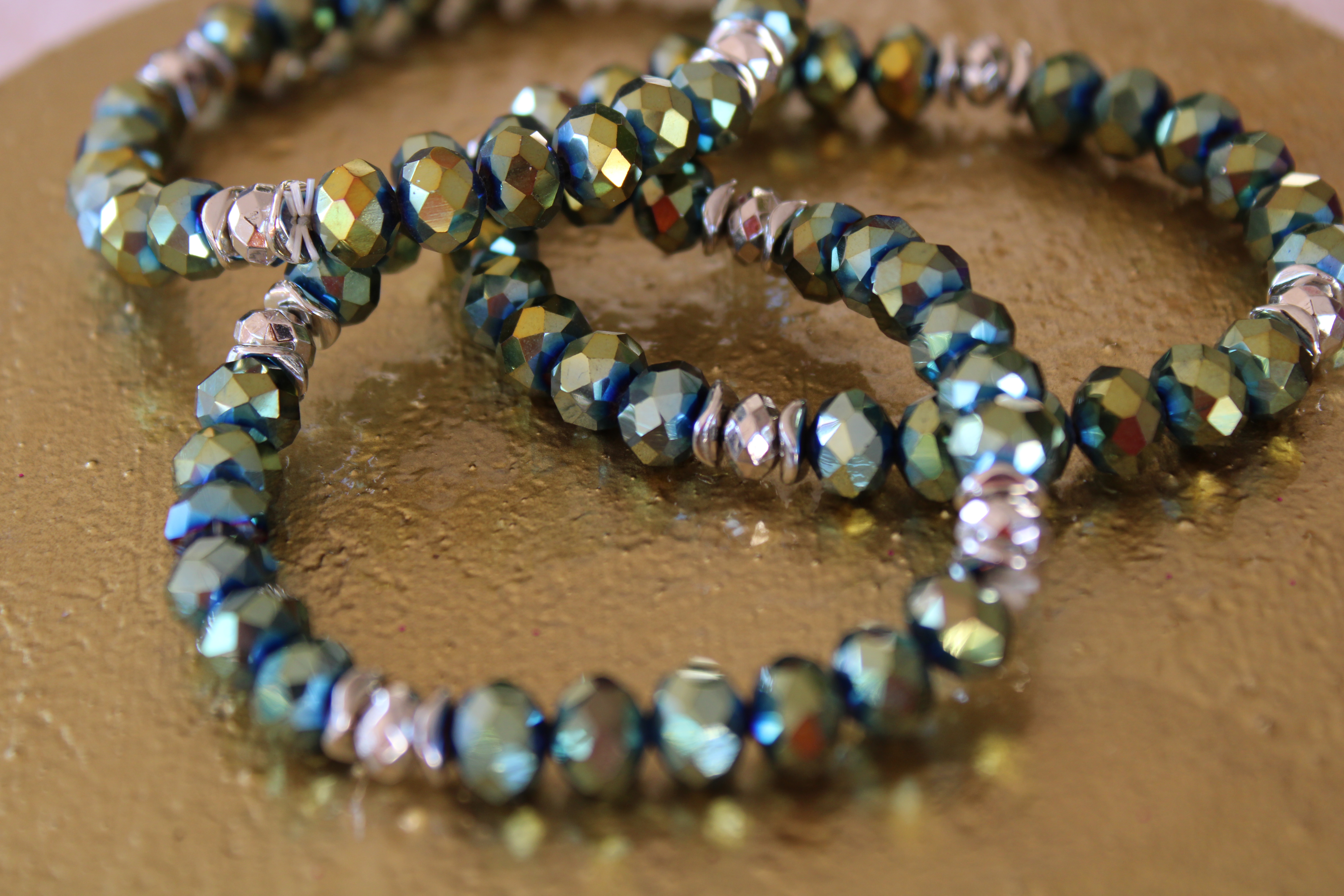 BRACELET FEMME VERT IRISÉ