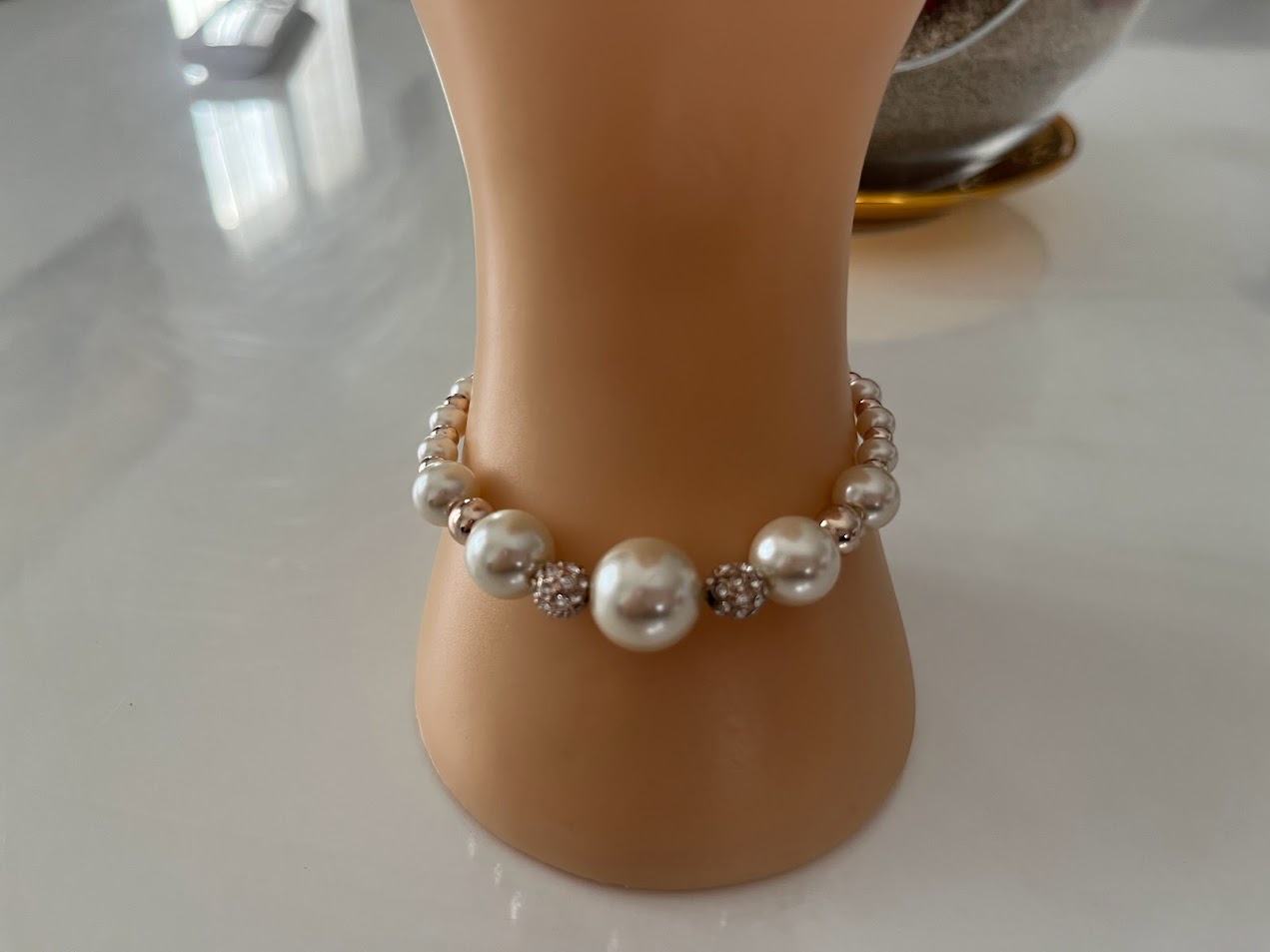 BRACELET FEMME BLANC ET DORÉ