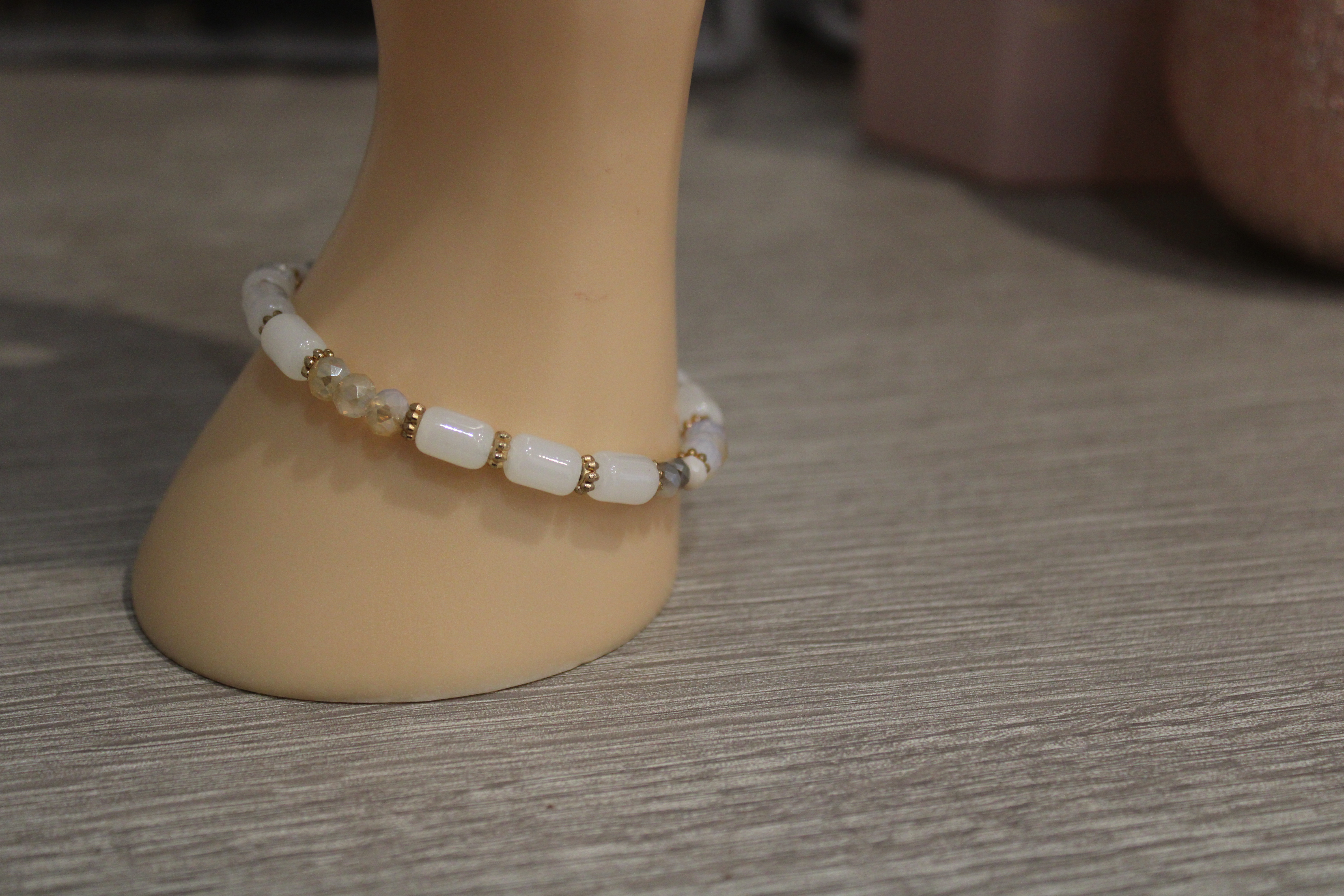 BRACELET FEMME BLANC ET DORÉ