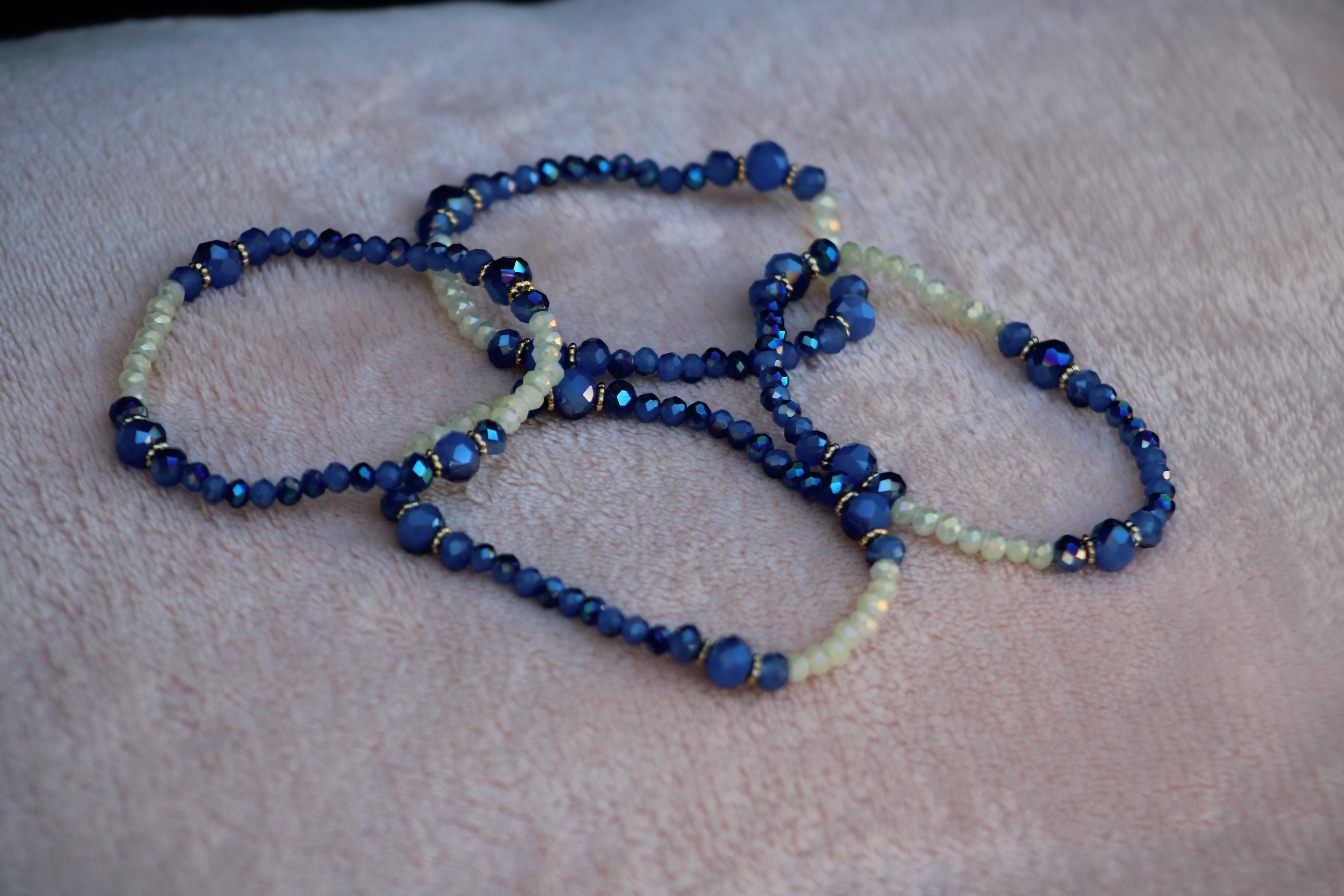 BRACELET FEMME BLEU ET CREME