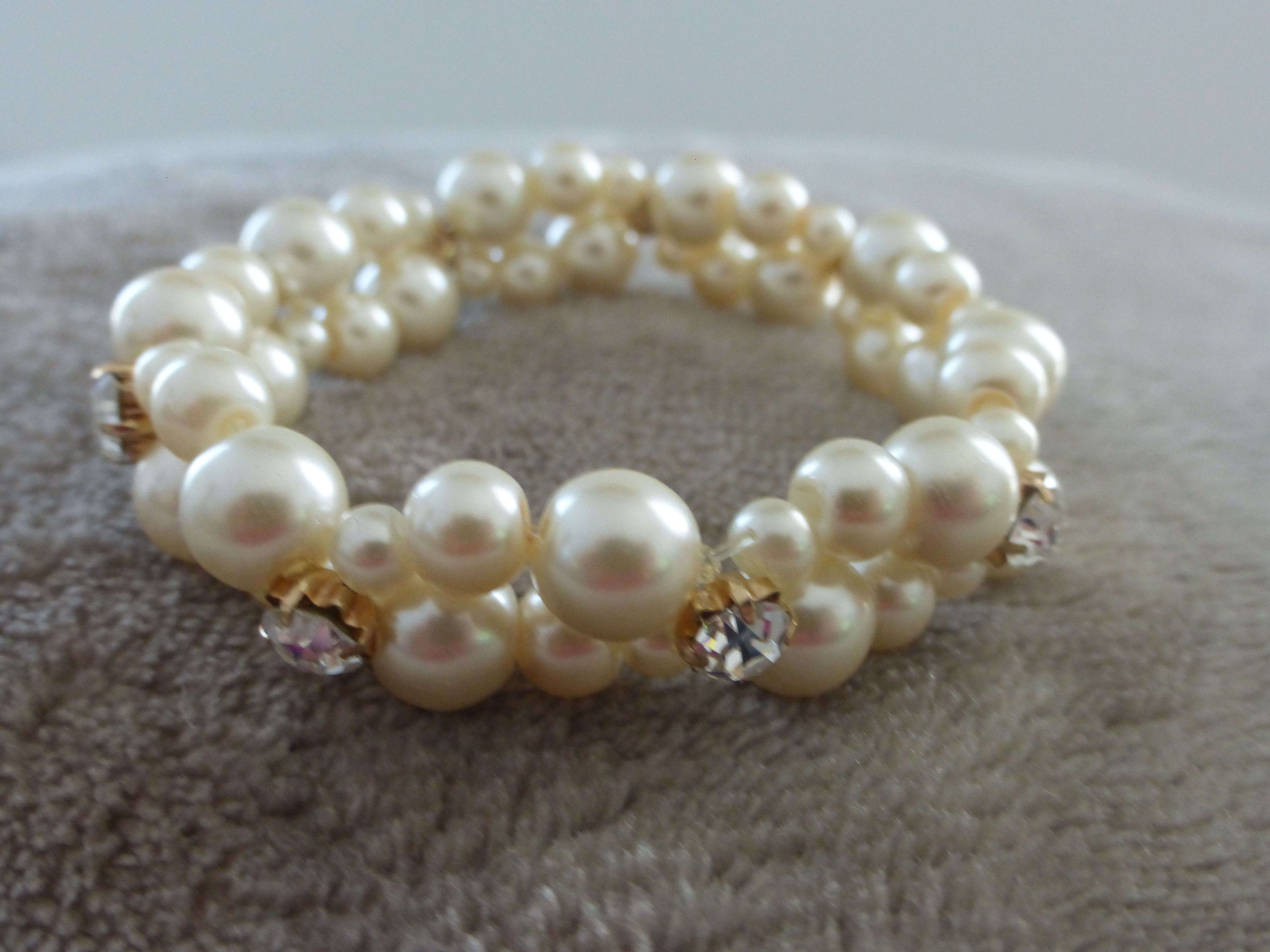 BRACELET FEMME BEIGE DOUBLE RANG