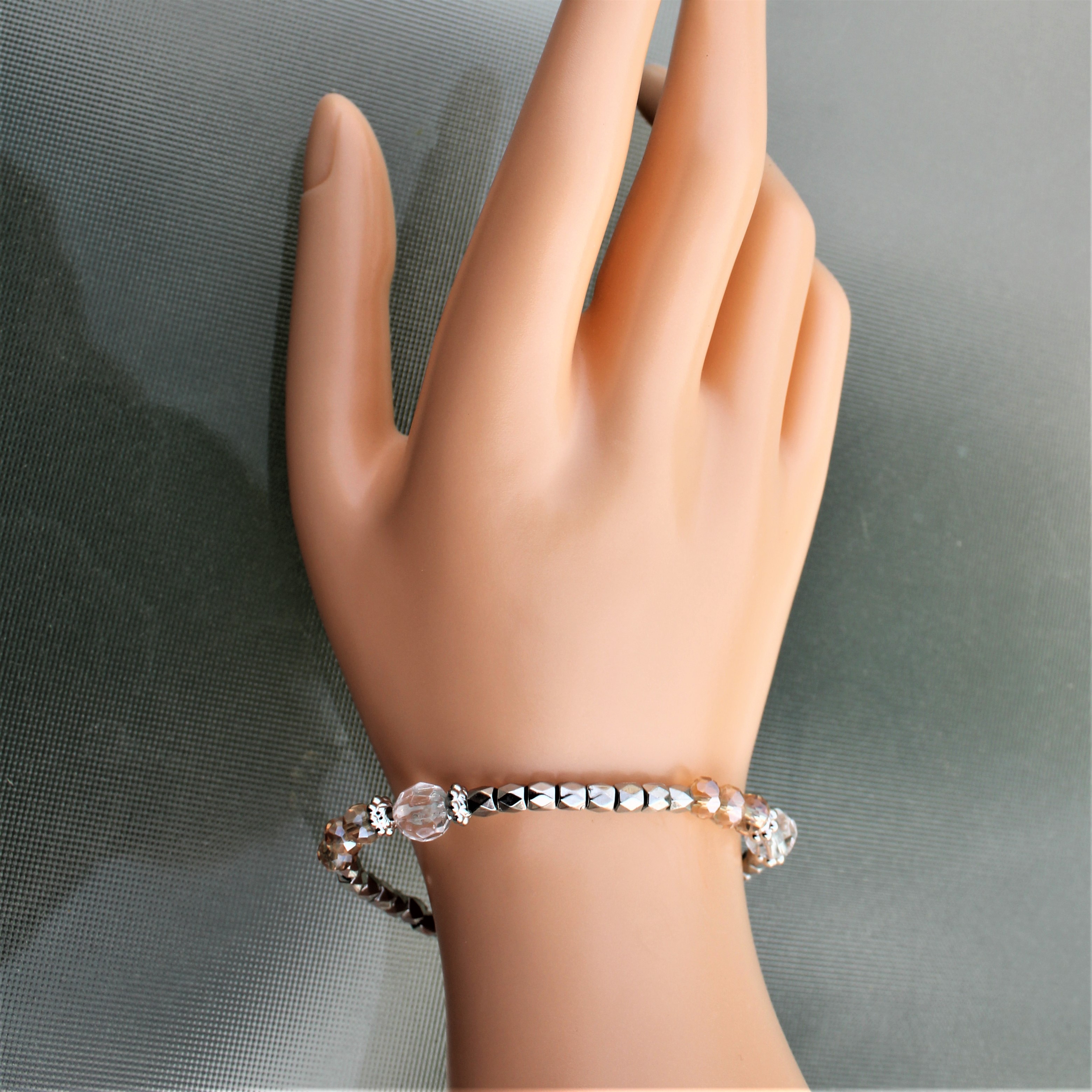 BRACELET FEMME BEIGE ET GRIS