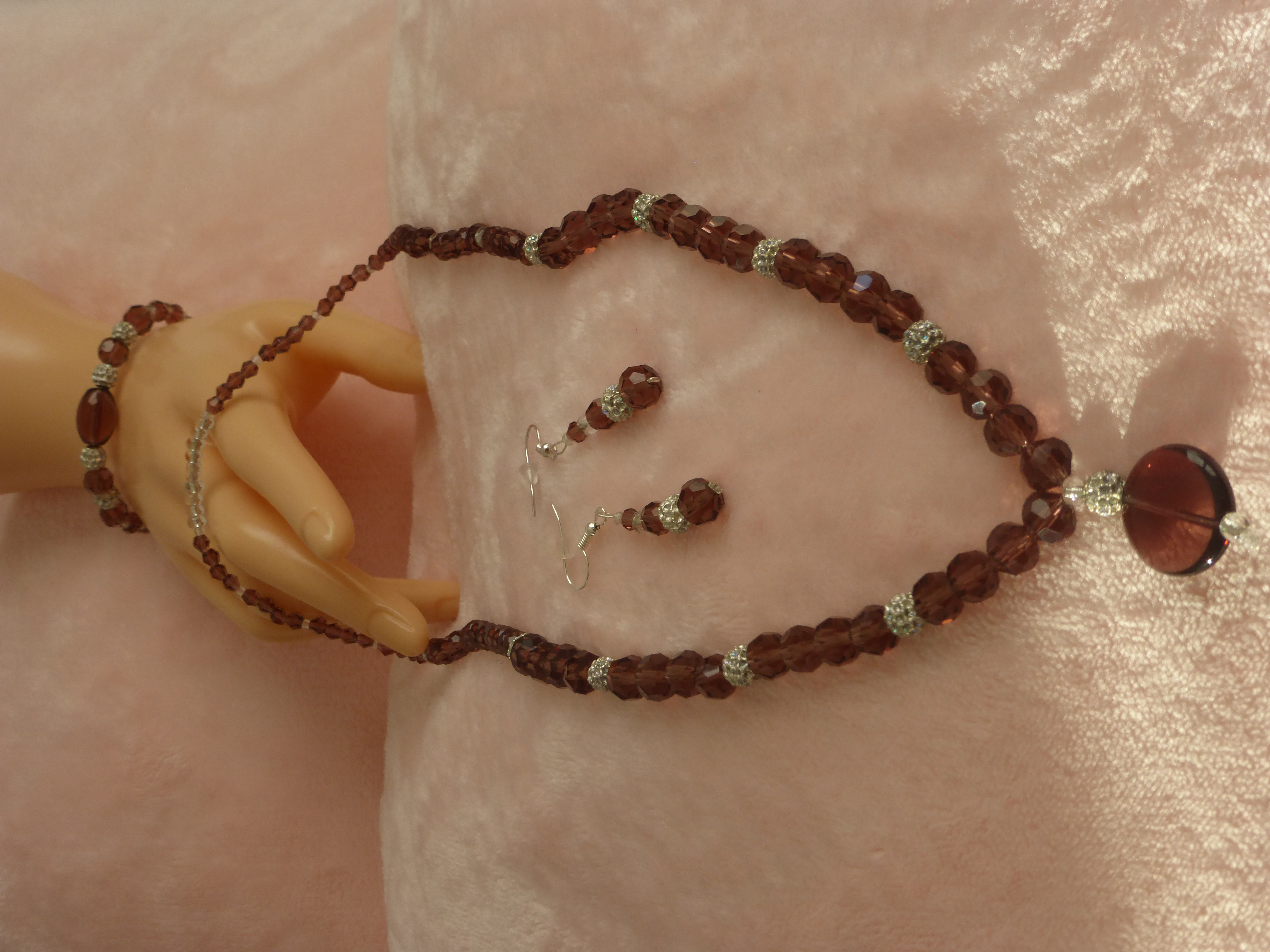 COLLIER BRACELET BOUCLE D'OREILLE PRUNE 