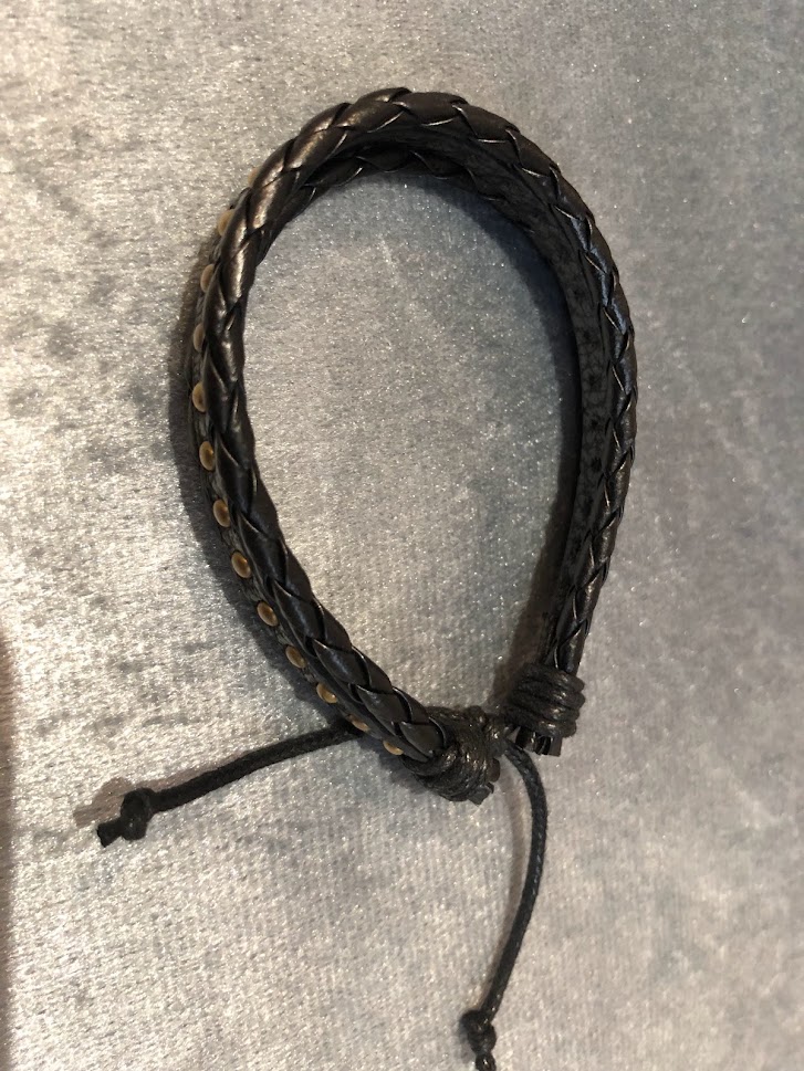 BRACELET HOMME CUIR NOIR 3 RANGS