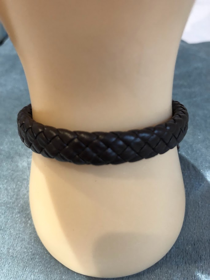 BRACELET HOMME CUIR MARRON TRESSÉ