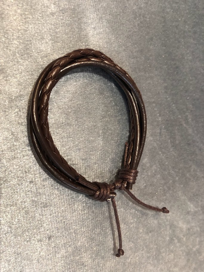 BRACELET HOMME CUIR MARRON 4 RANGS