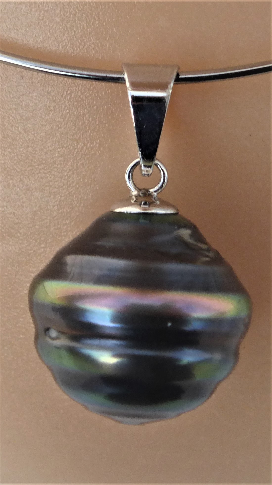 PENDENTIF PERLE DE TAHITI MULTICOLORES