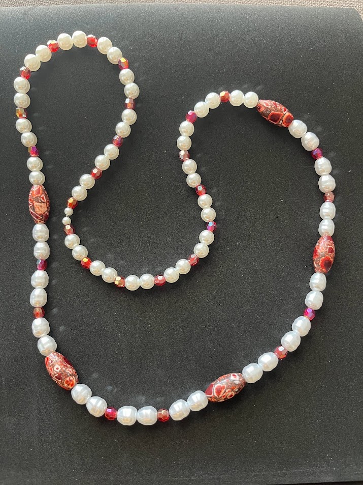 COLLIER FEMME TONS BLANC MARRON