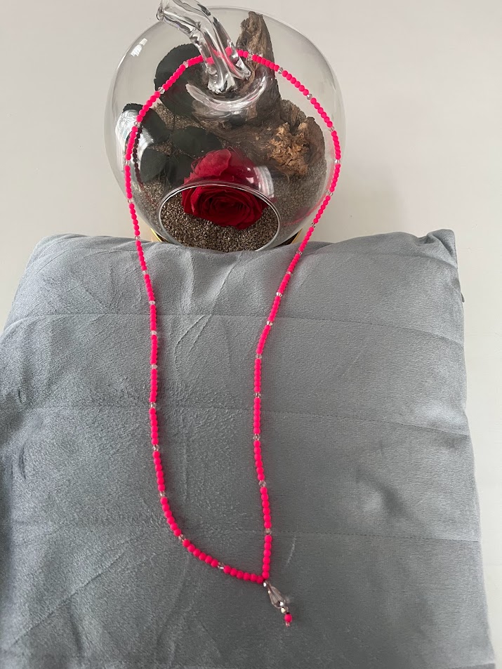 COLLIER FEMME TONS FUSCHIA ET ROSE