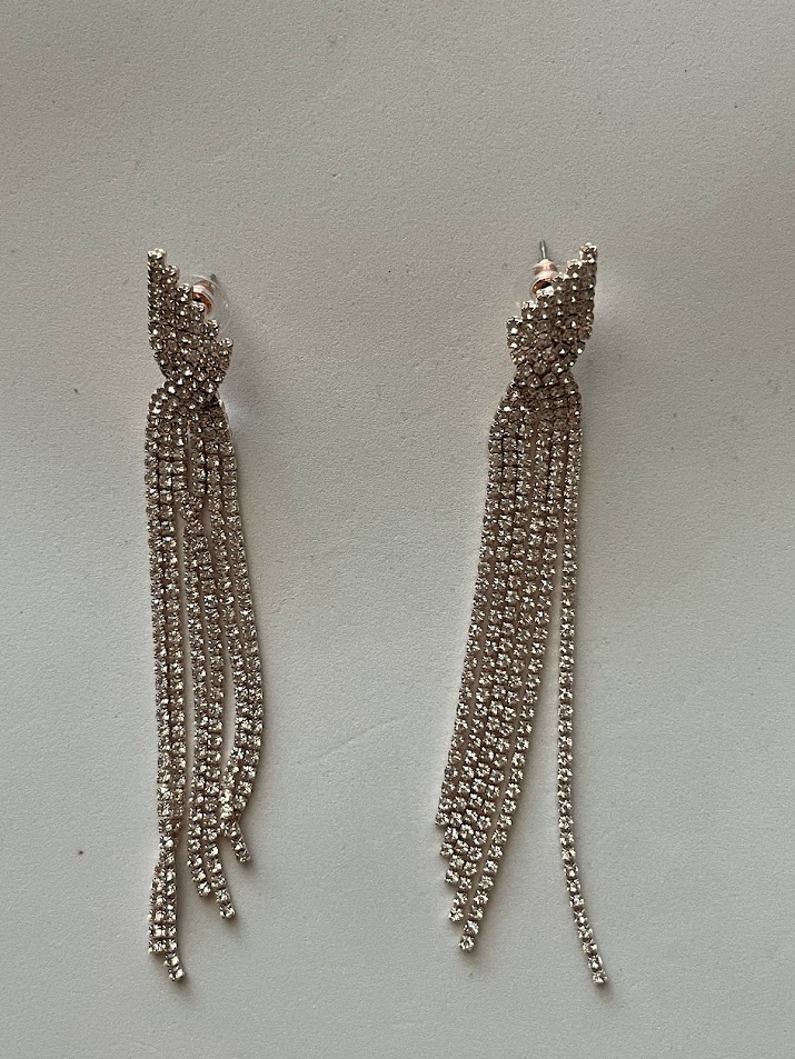 BOUCLE D'OREILLE STRASS LONGUES