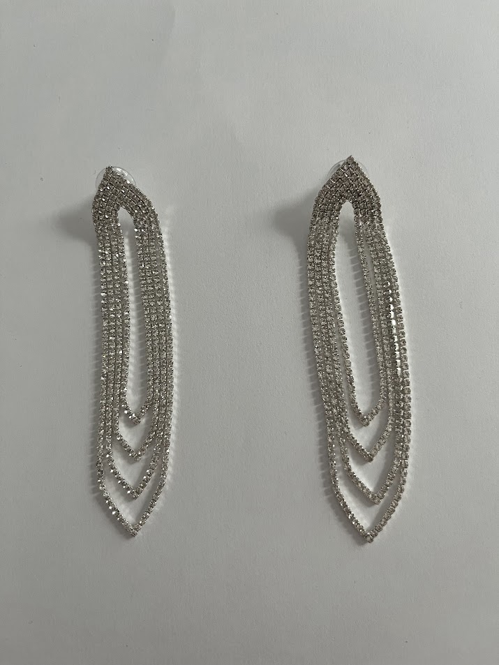 BOUCLE D'OREILLE STRASS ARGENTÉS
