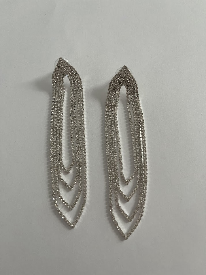 BOUCLE D'OREILLE STRASS ARGENTÉS