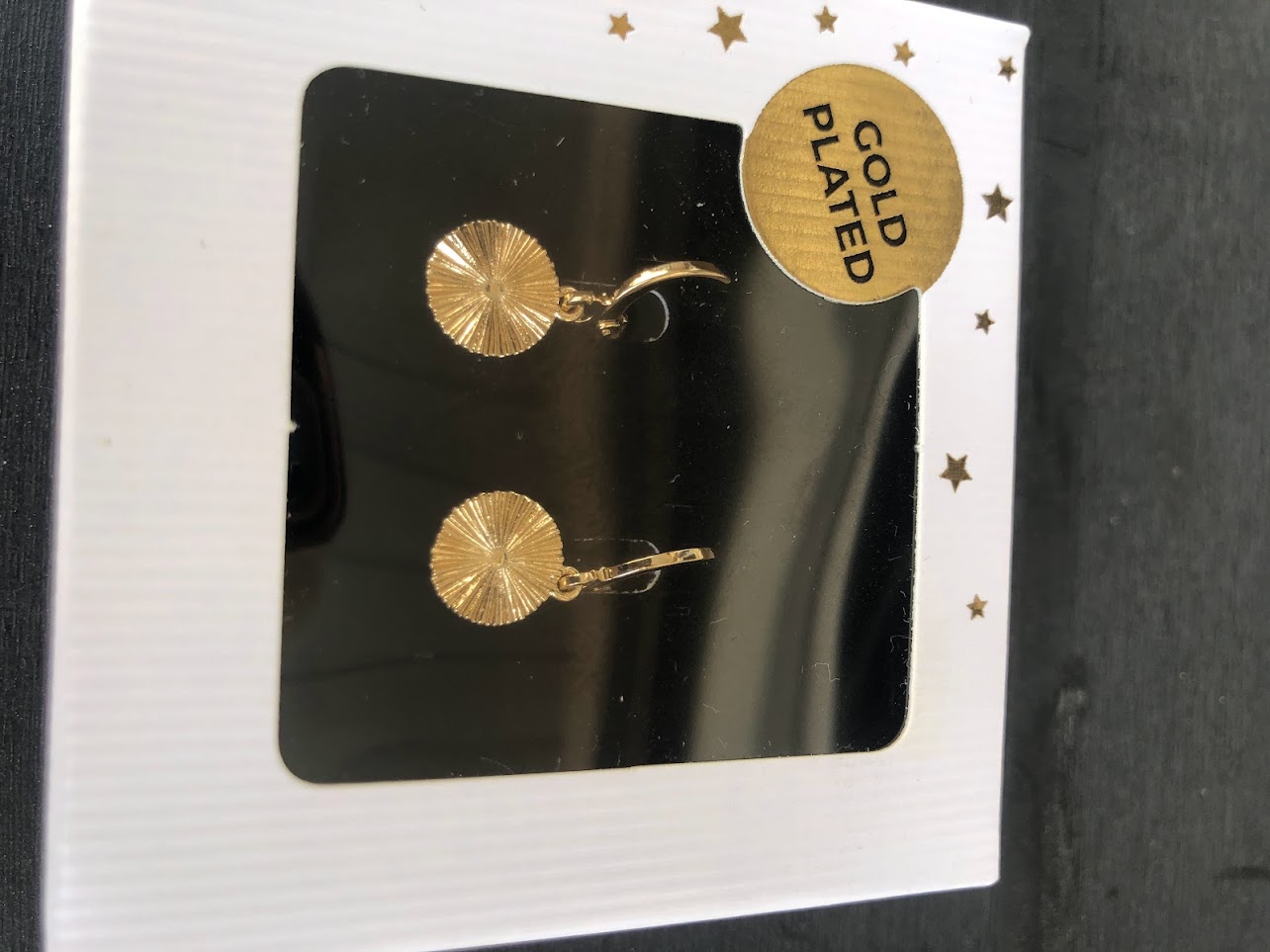 BOUCLE D'OREILLE DISQUE PLAQUÉES OR