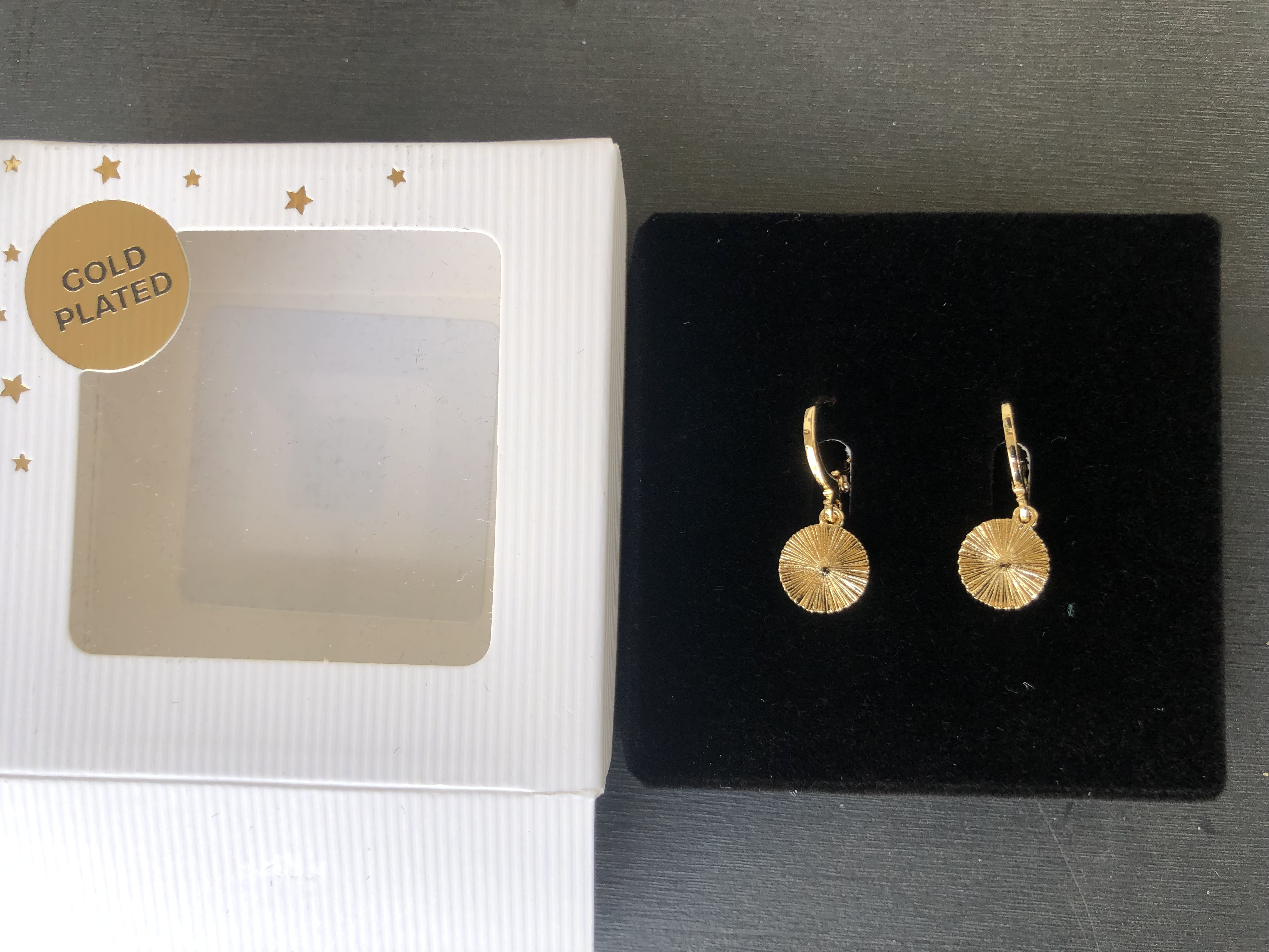 BOUCLE D'OREILLE DISQUE PLAQUÉES OR