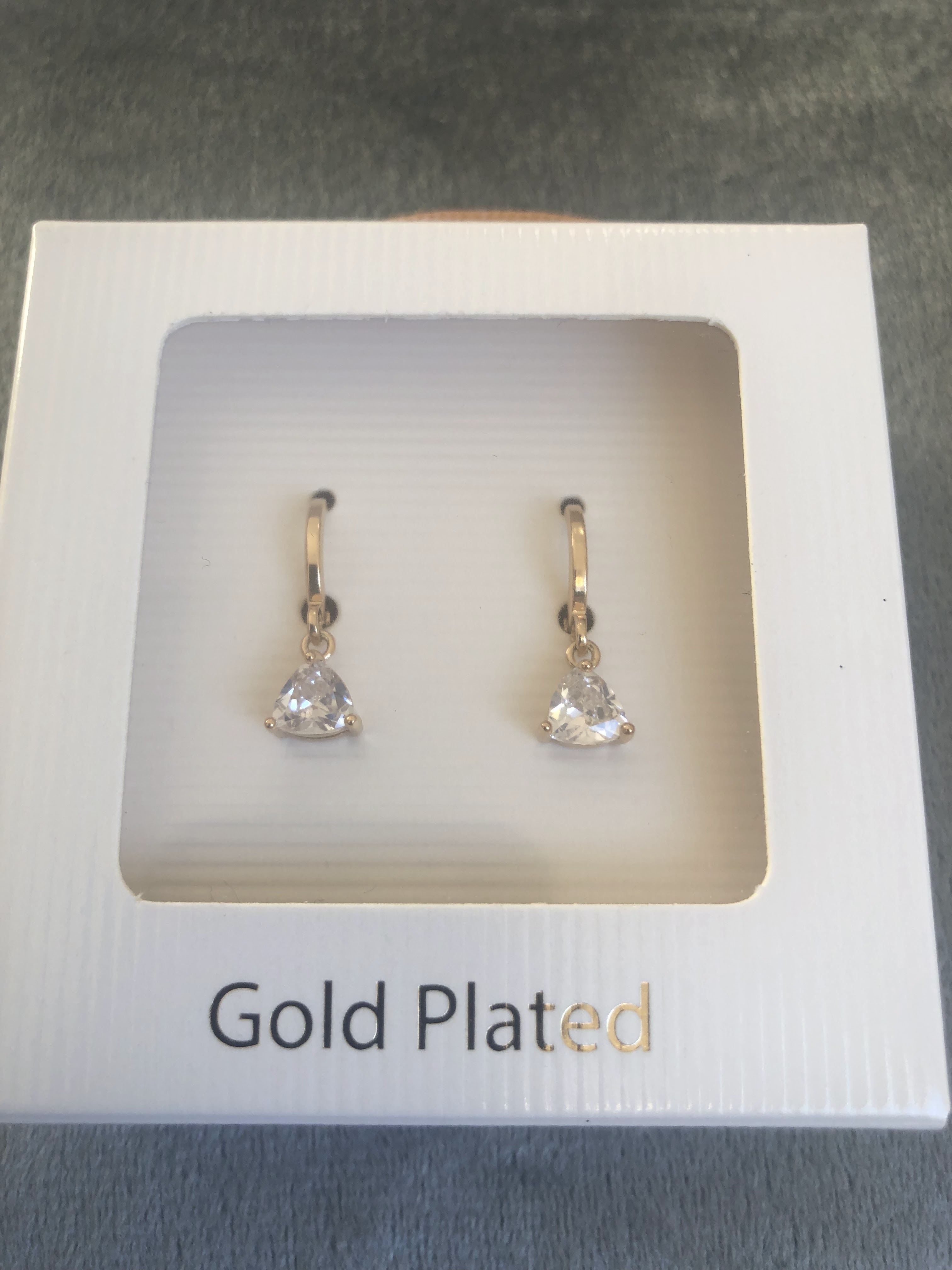 BOUCLE D'OREILLE PLAQUÉES OR CRISTAL