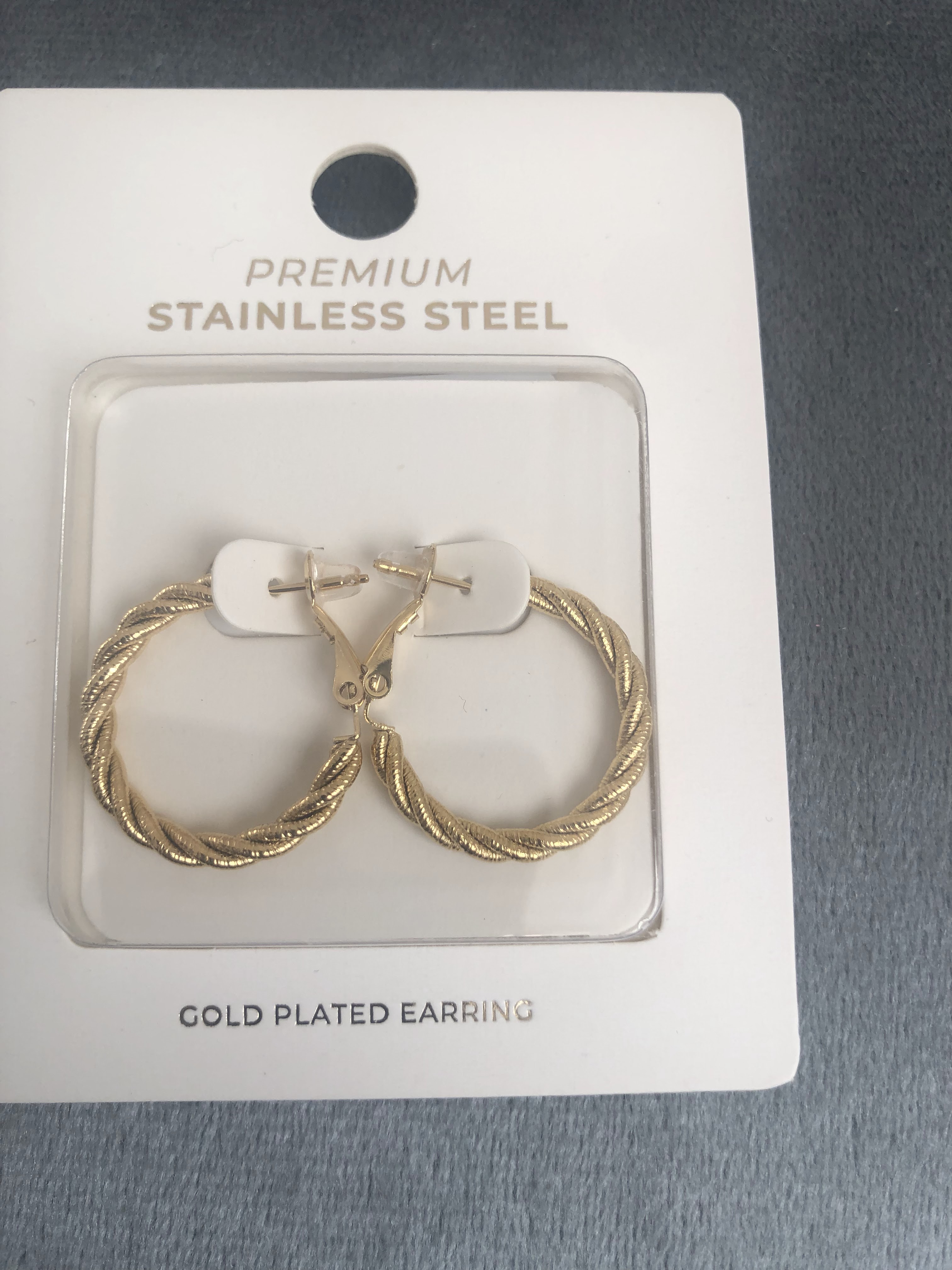 BOUCLE D'OREILLE PLAQUÉES OR CRÉOLES TORSADÉES