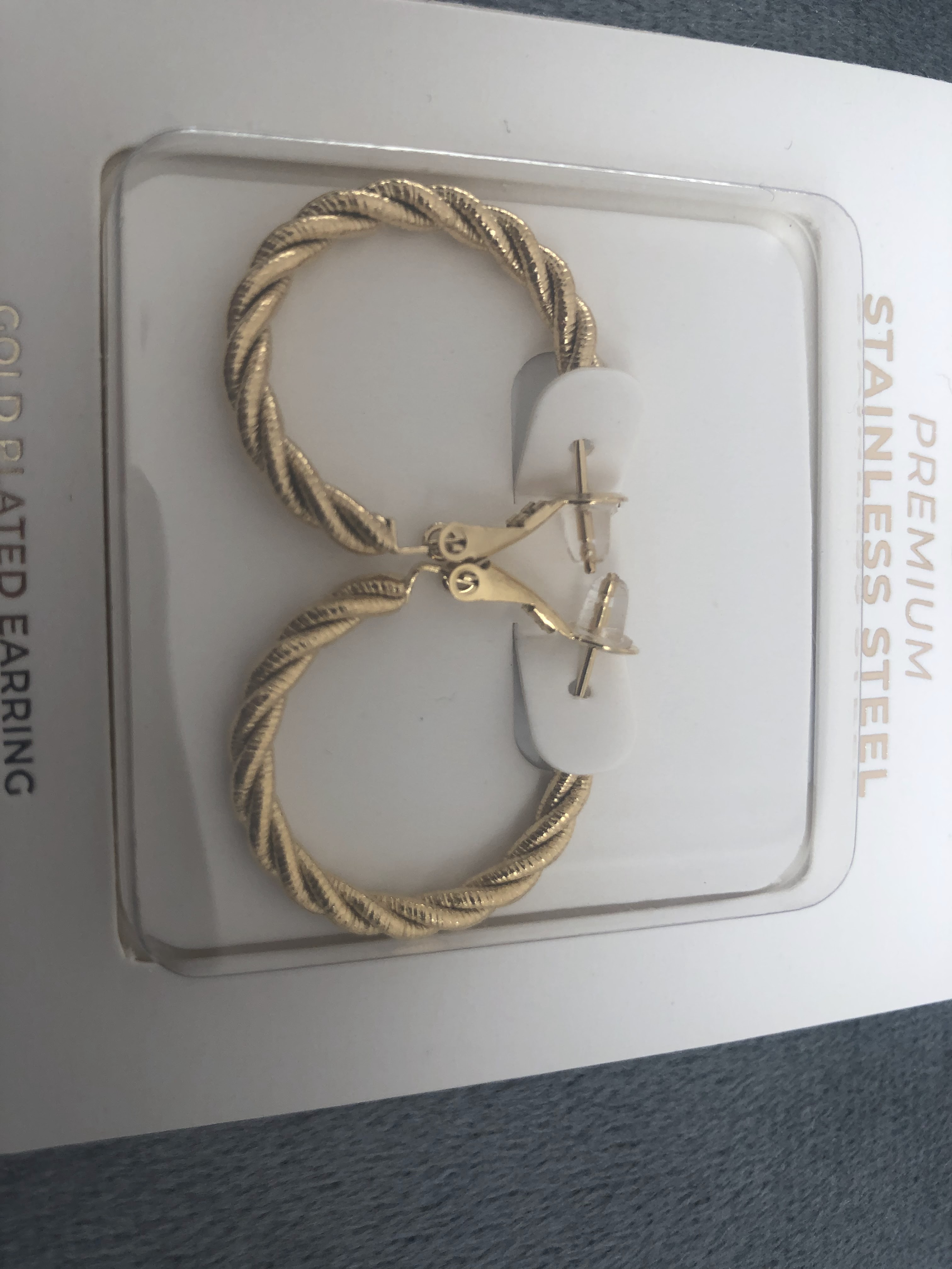 BOUCLE D'OREILLE PLAQUÉES OR CRÉOLES TORSADÉES