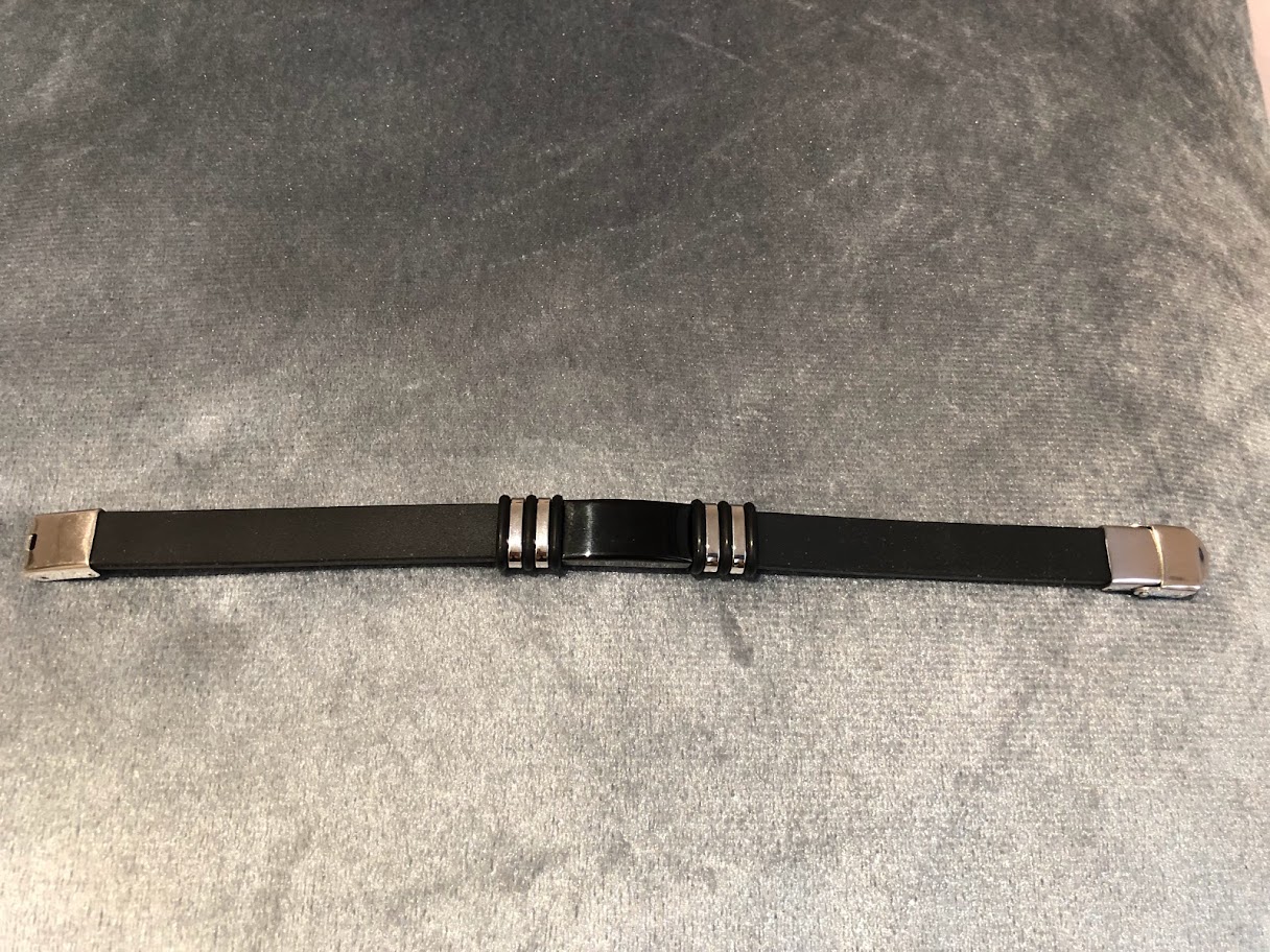 BRACELET HOMME NOIR SILICONE ET METAL