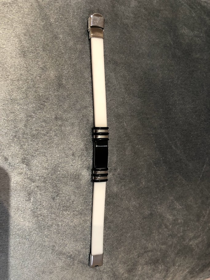 BRACELET HOMME BLANC SILICONE ET METAL