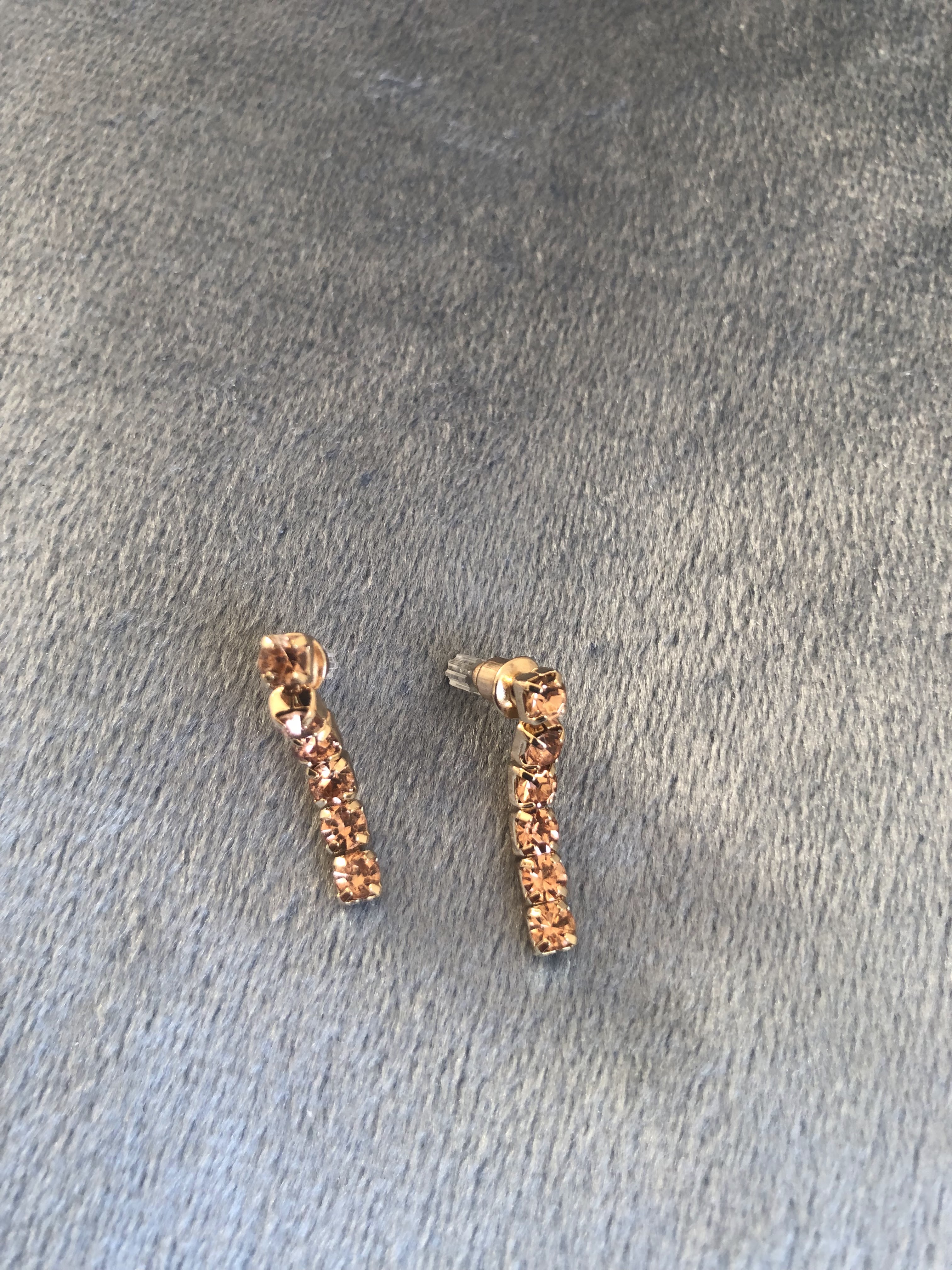 BOUCLE D'OREILLE DORÉES STRASS ABRICOT BOD018