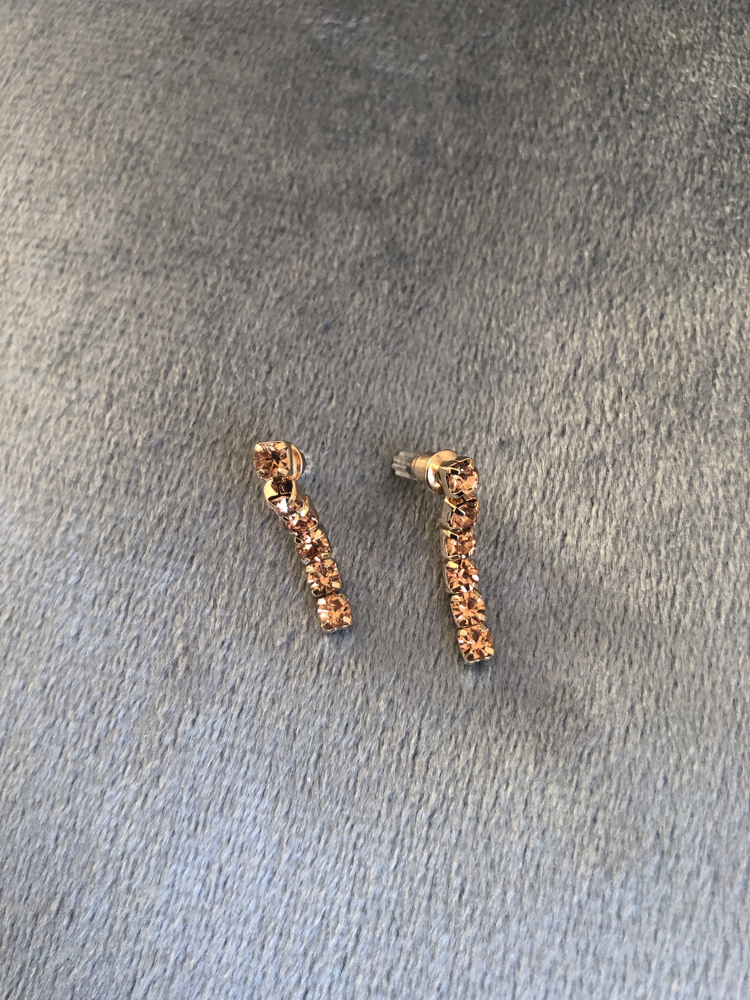 BOUCLE D'OREILLE DORÉES STRASS ABRICOT BOD018