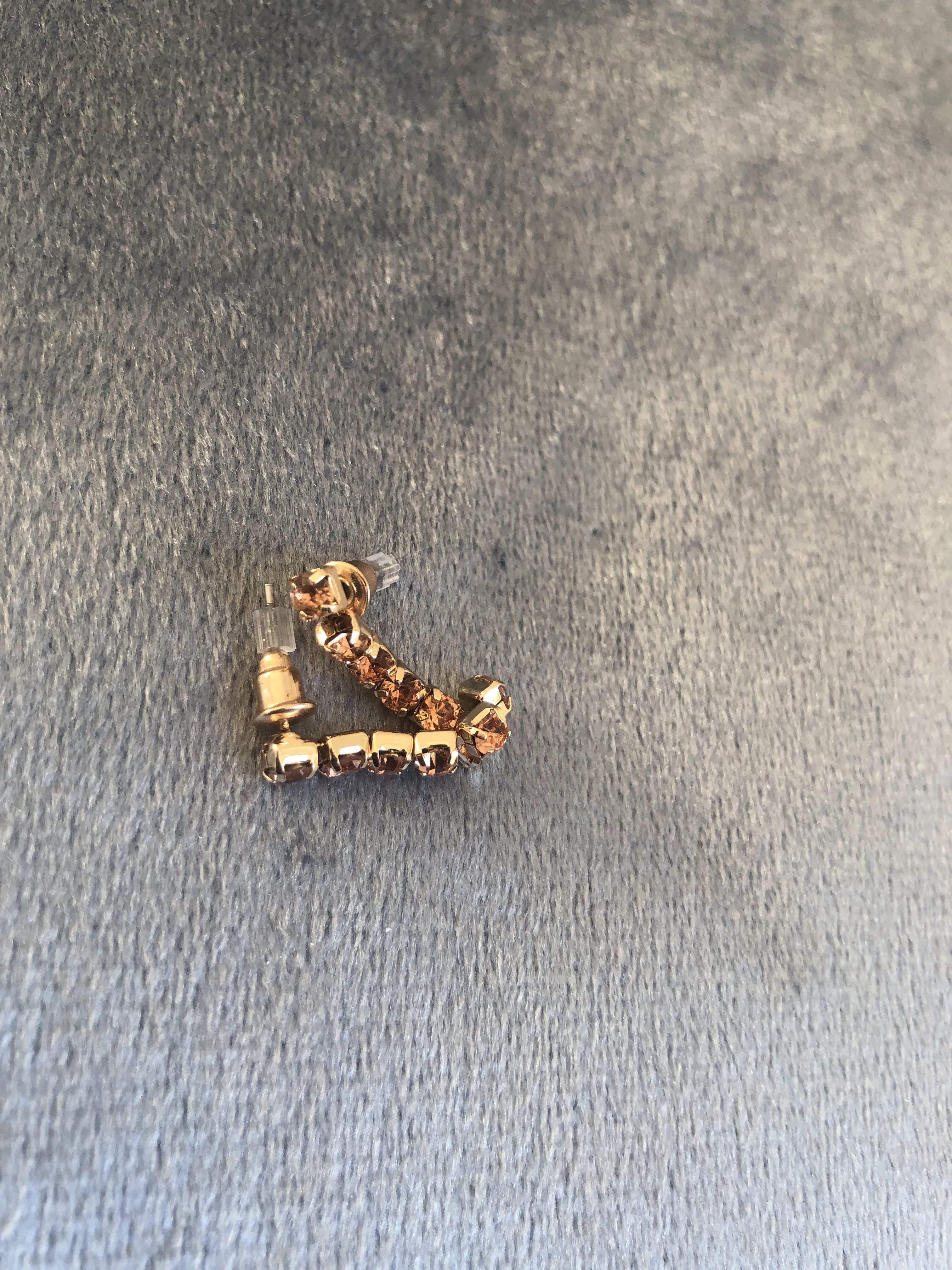 BOUCLE D'OREILLE DORÉES STRASS ABRICOT BOD018