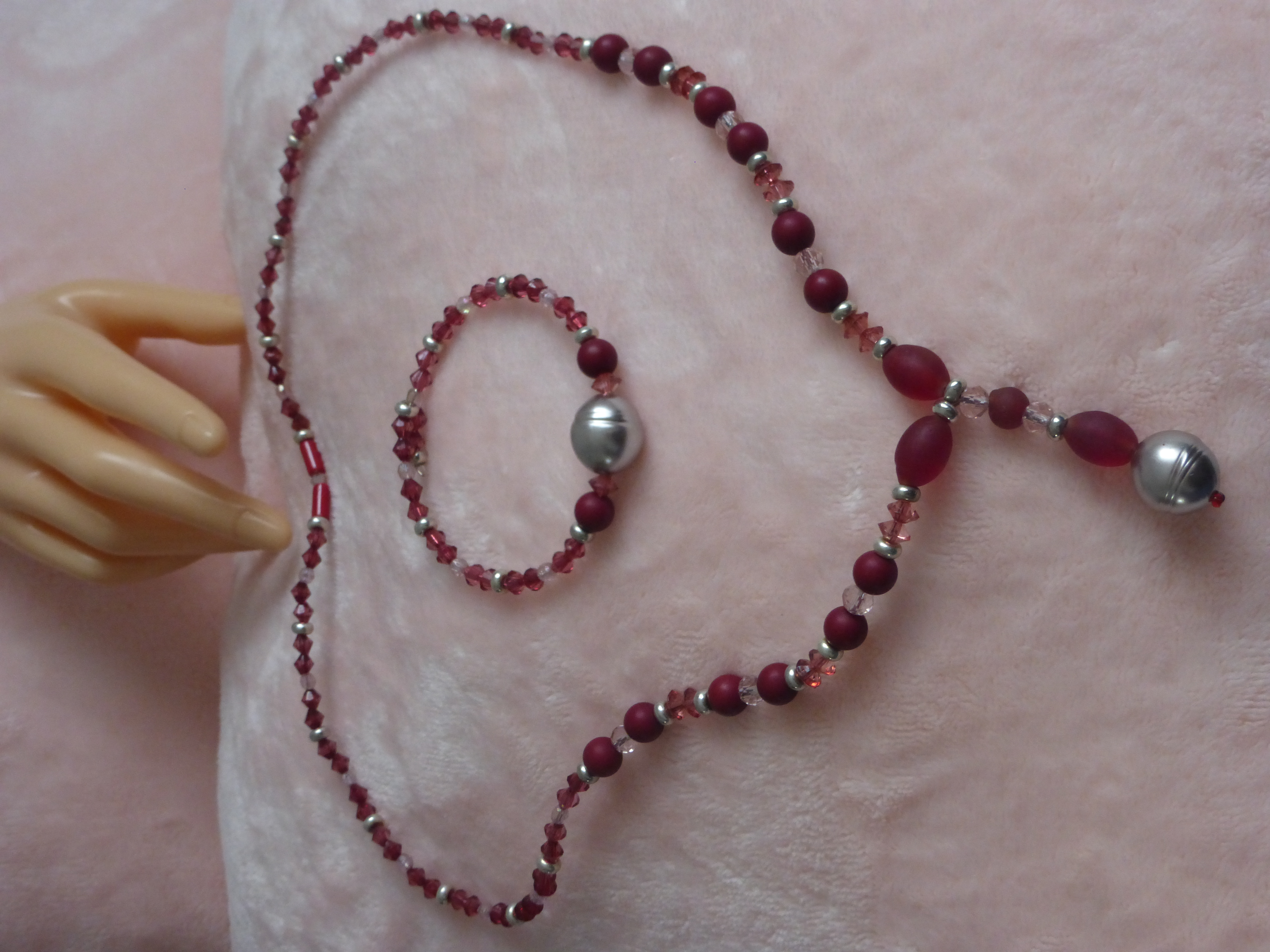 COLLIER BRACELET FEMME TONS BORDEAUX