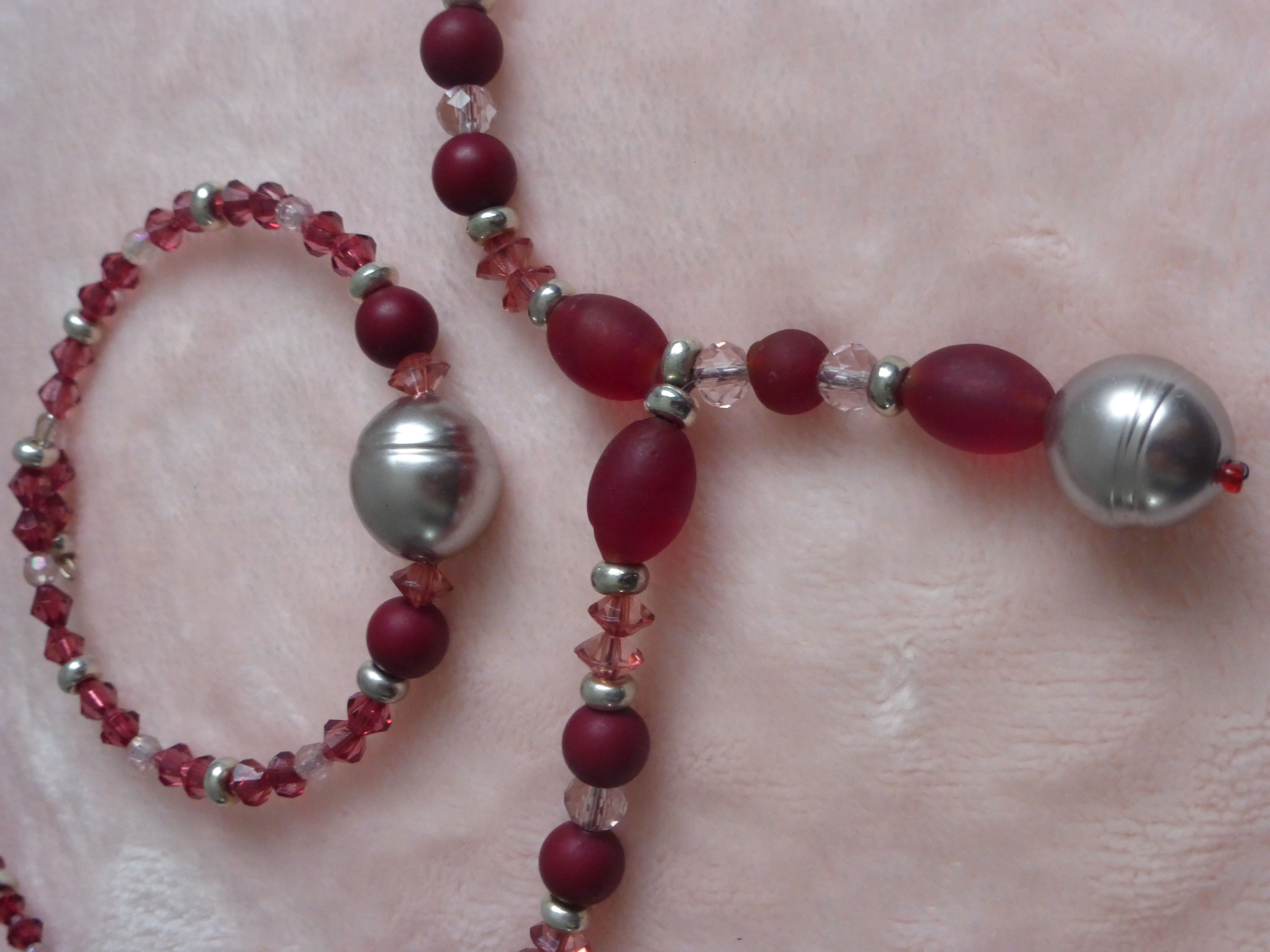 COLLIER BRACELET FEMME TONS BORDEAUX