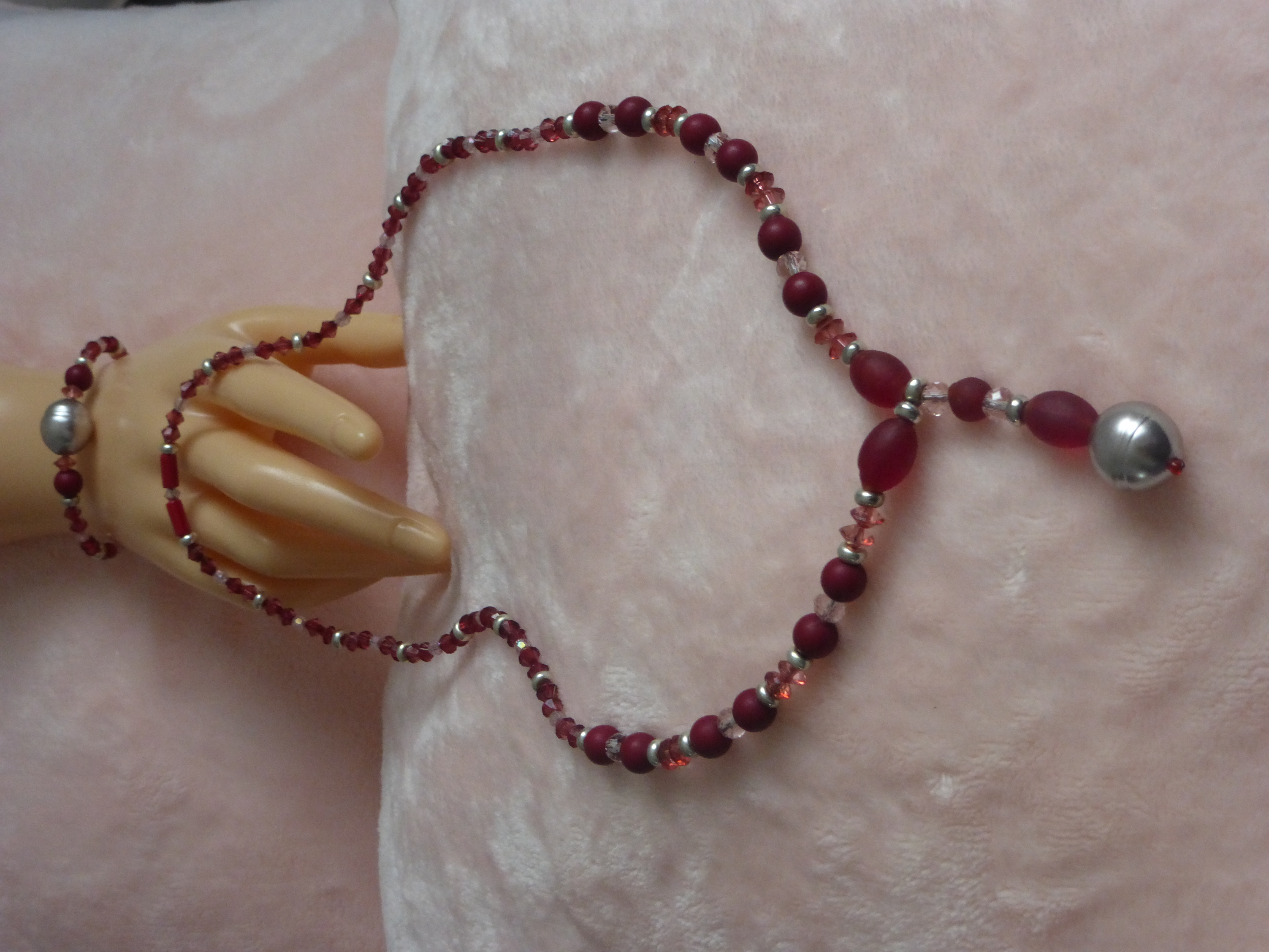 COLLIER BRACELET FEMME TONS BORDEAUX