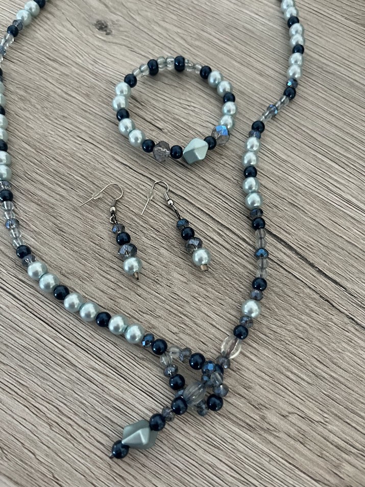 COLLIER BRACELET BO FEMME TONS BLEUS