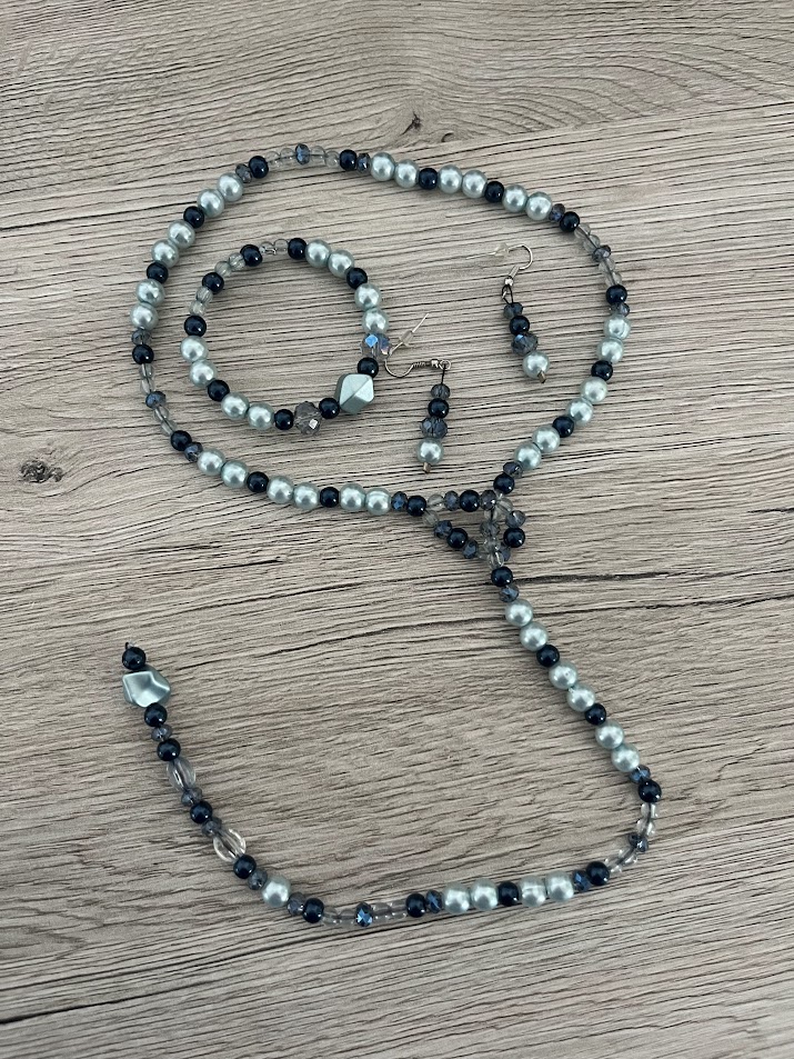 COLLIER BRACELET BO FEMME TONS BLEUS