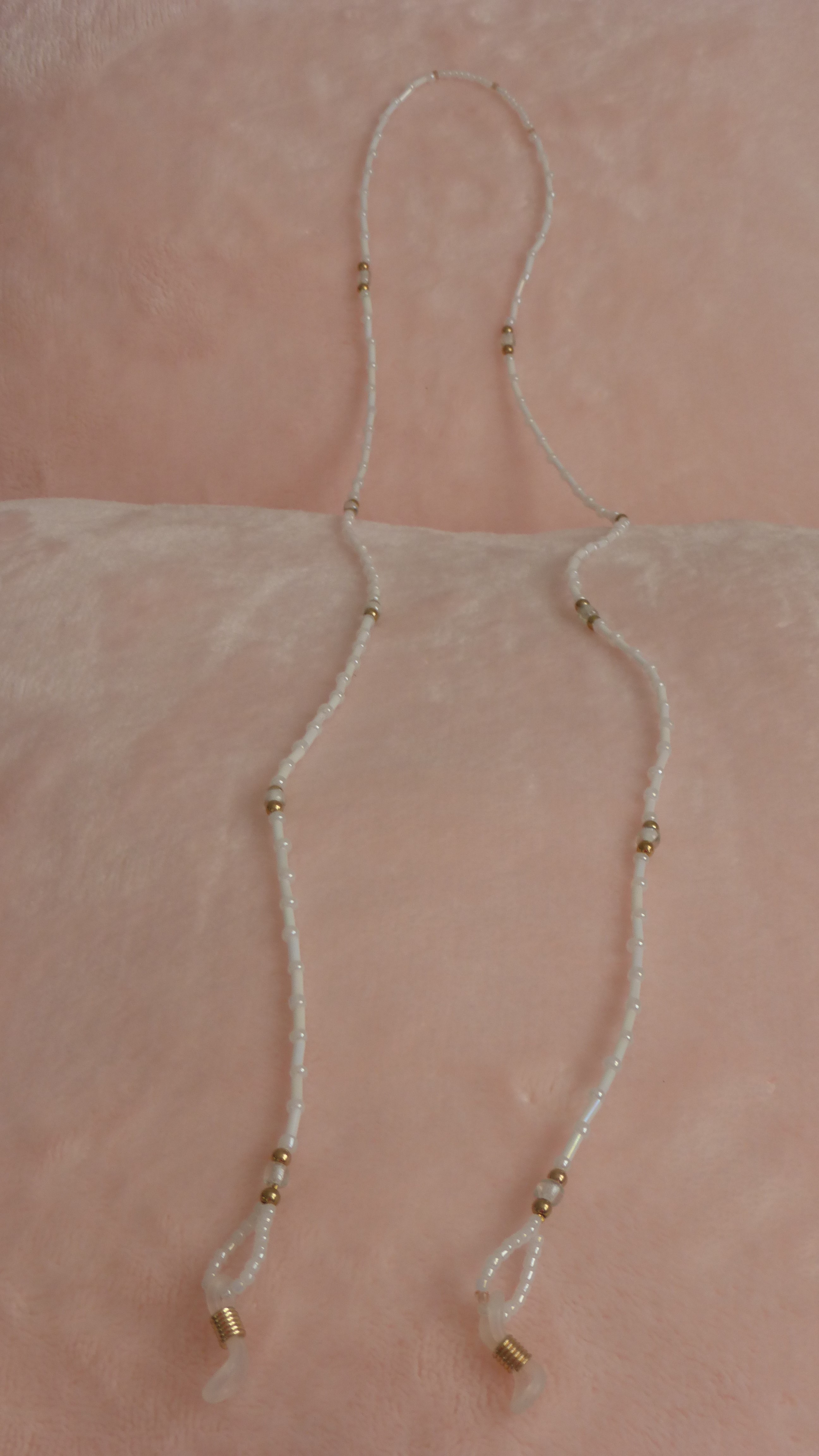 CORDON A LUNETTES  BLANC ET DORÉ